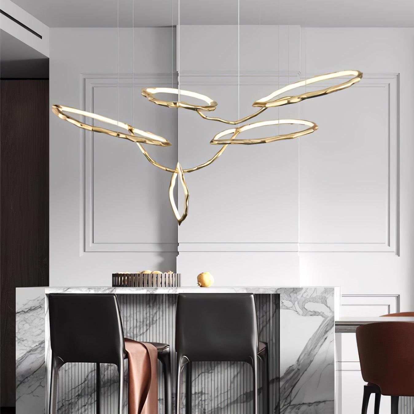 Aballs Cloud Rings Series Brass Chandelier-Neutral Decor