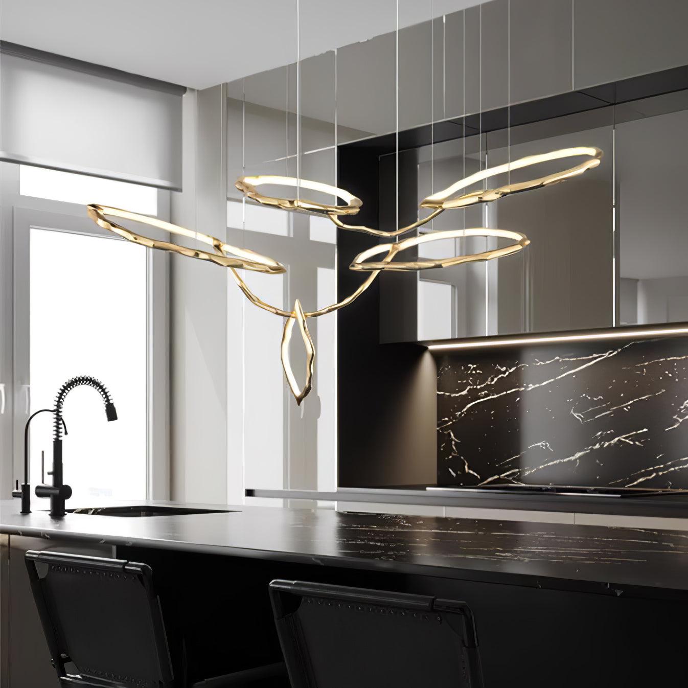 Aballs Cloud Rings Series Brass Chandelier-Neutral Decor