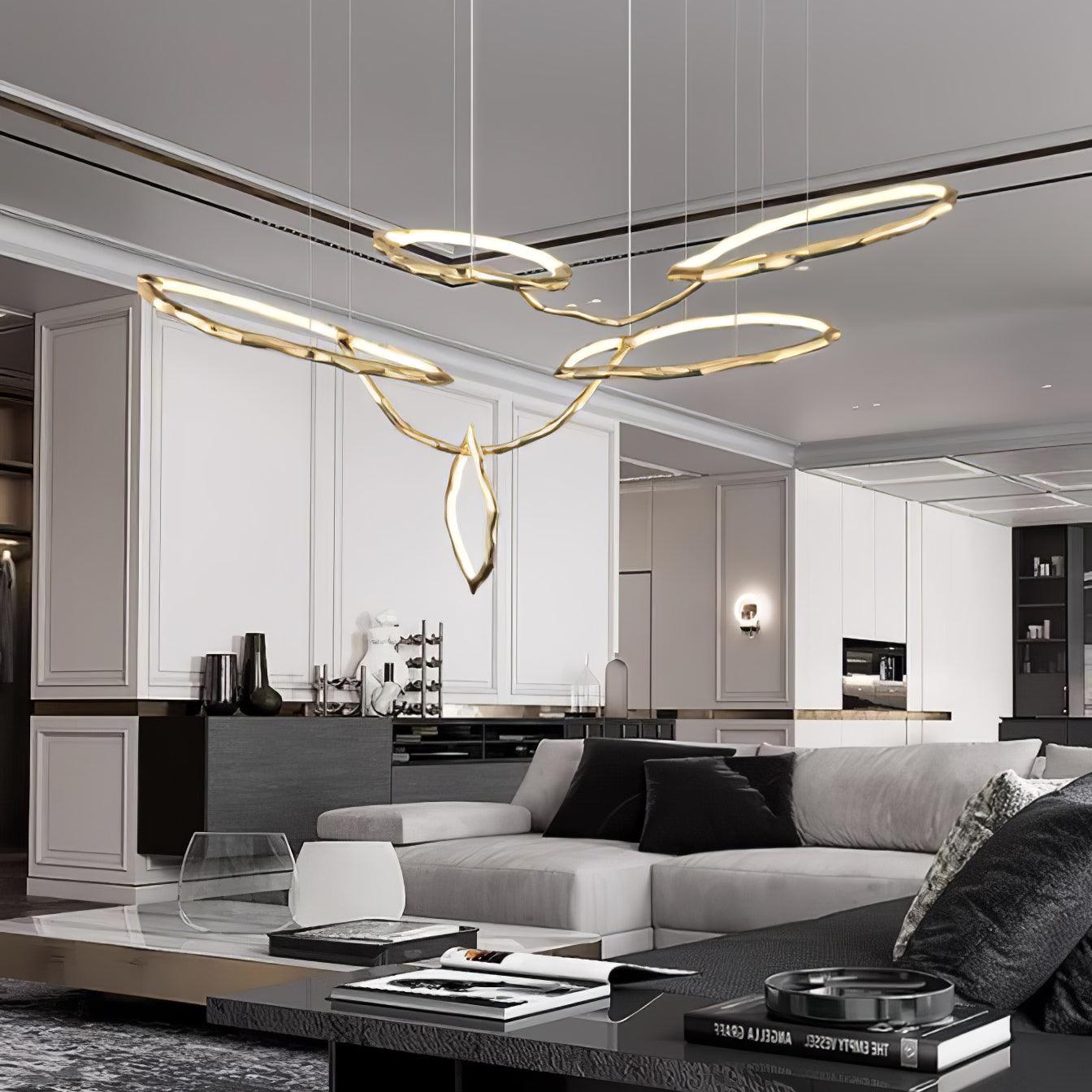 Aballs Cloud Rings Series Brass Chandelier-Neutral Decor