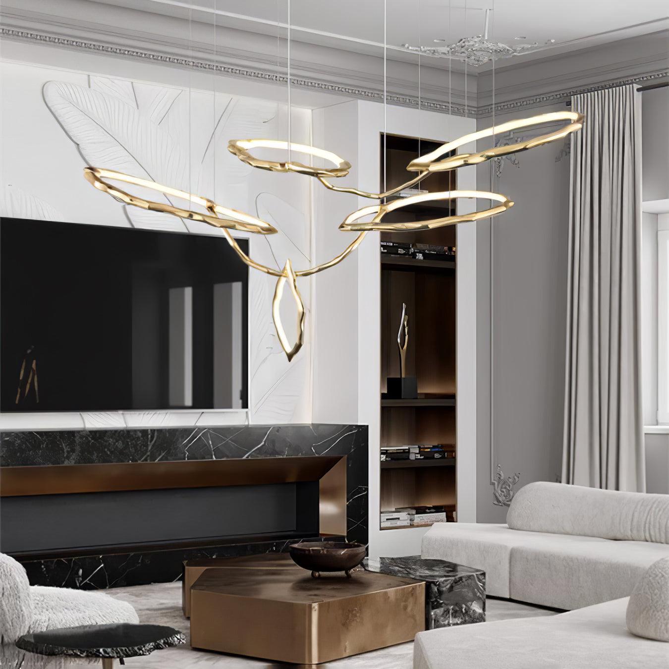 Aballs Cloud Rings Series Brass Chandelier-Neutral Decor