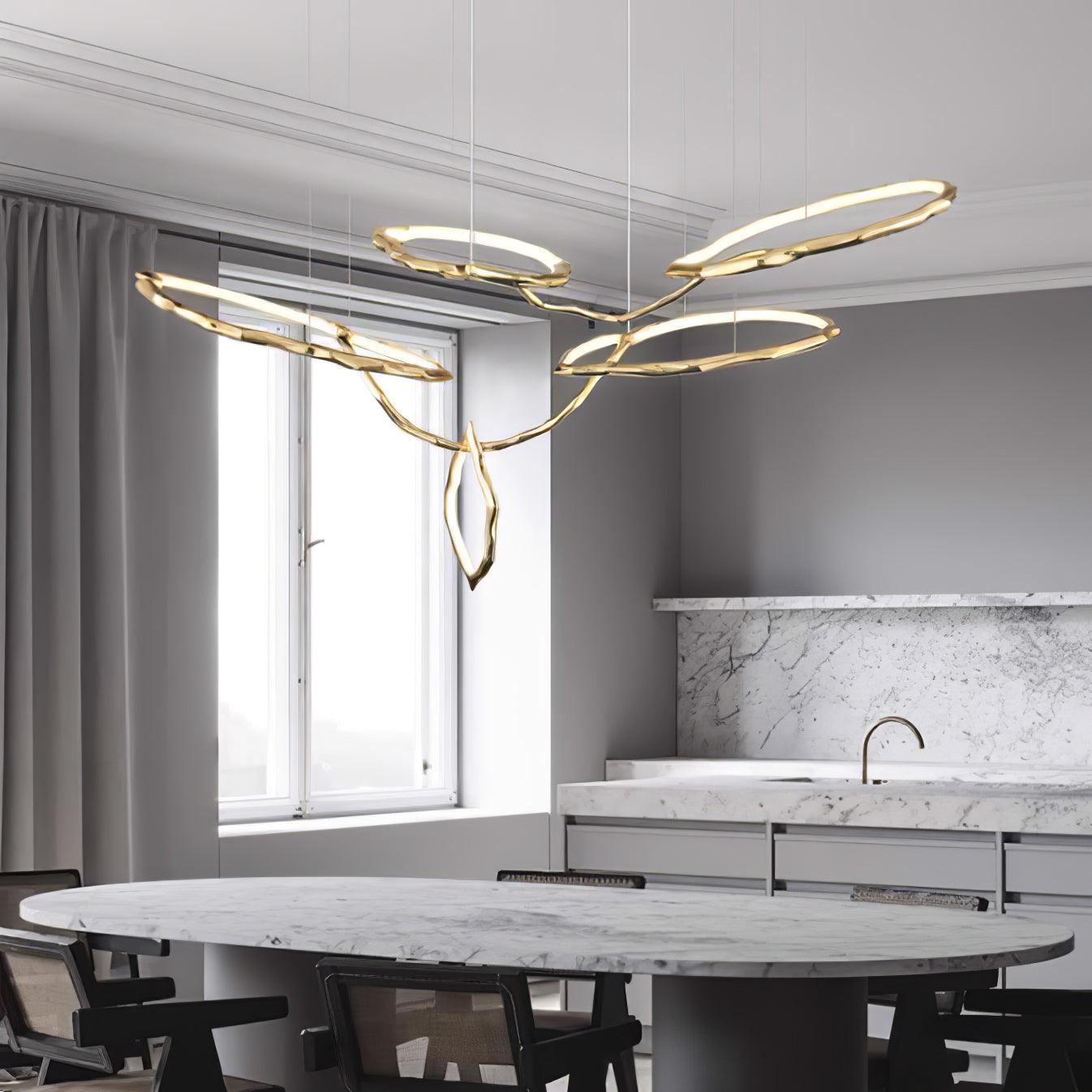 Aballs Cloud Rings Series Brass Chandelier-Neutral Decor