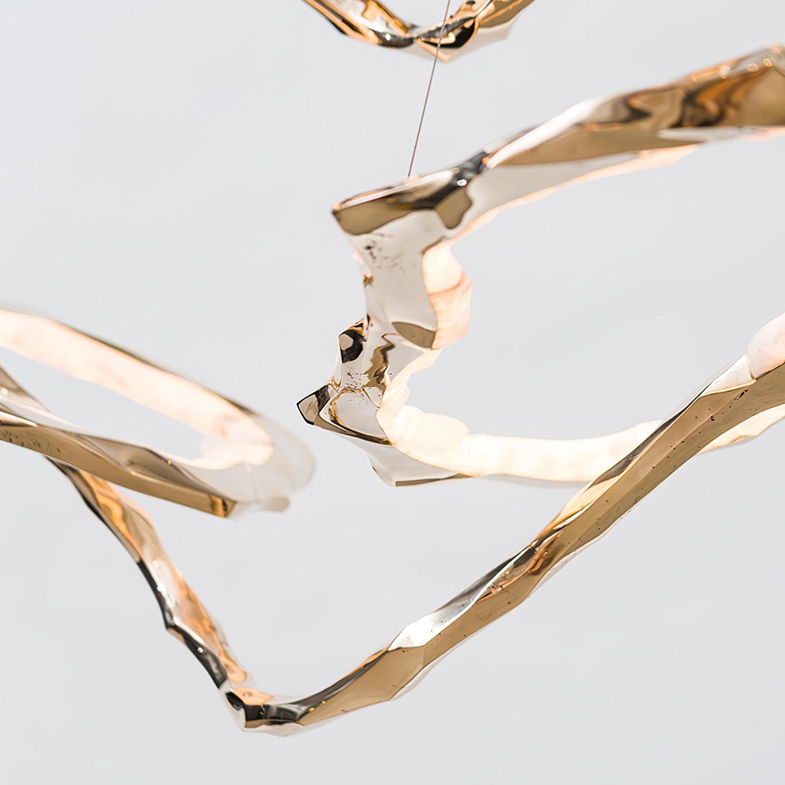 Aballs Cloud Rings Series Brass Chandelier-Neutral Decor