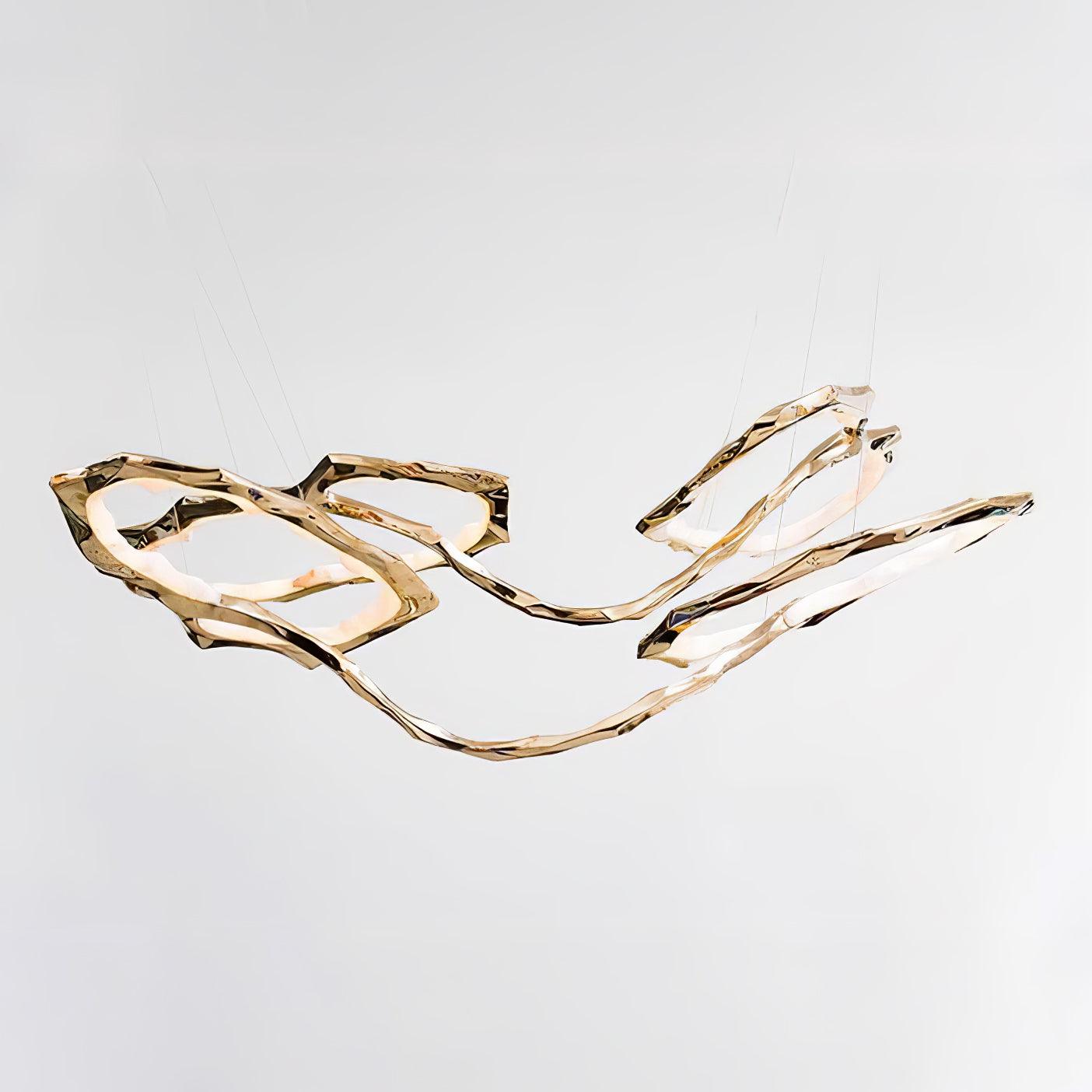 Aballs Cloud Rings Series Brass Chandelier-Neutral Decor