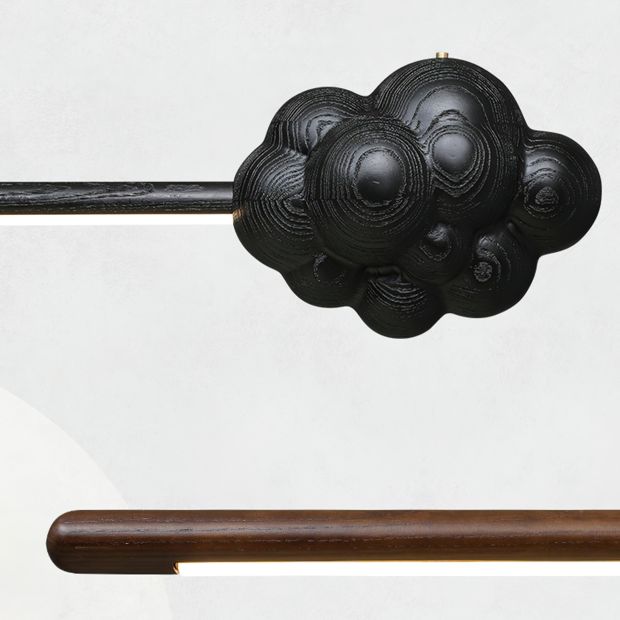 Lustra Pendant Lamp Wood Stick Cloud Minimalist-Neutral Decor