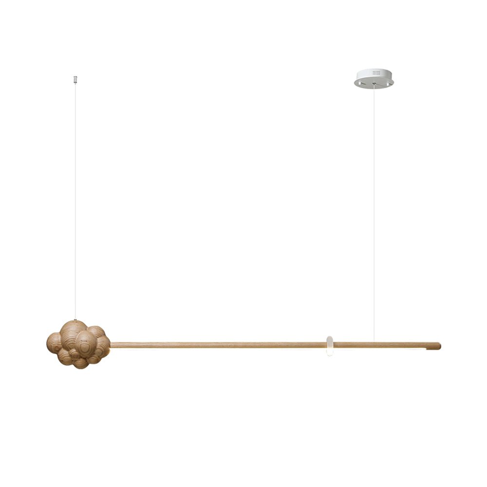 Lustra Pendant Lamp Wood Stick Cloud Minimalist-Neutral Decor