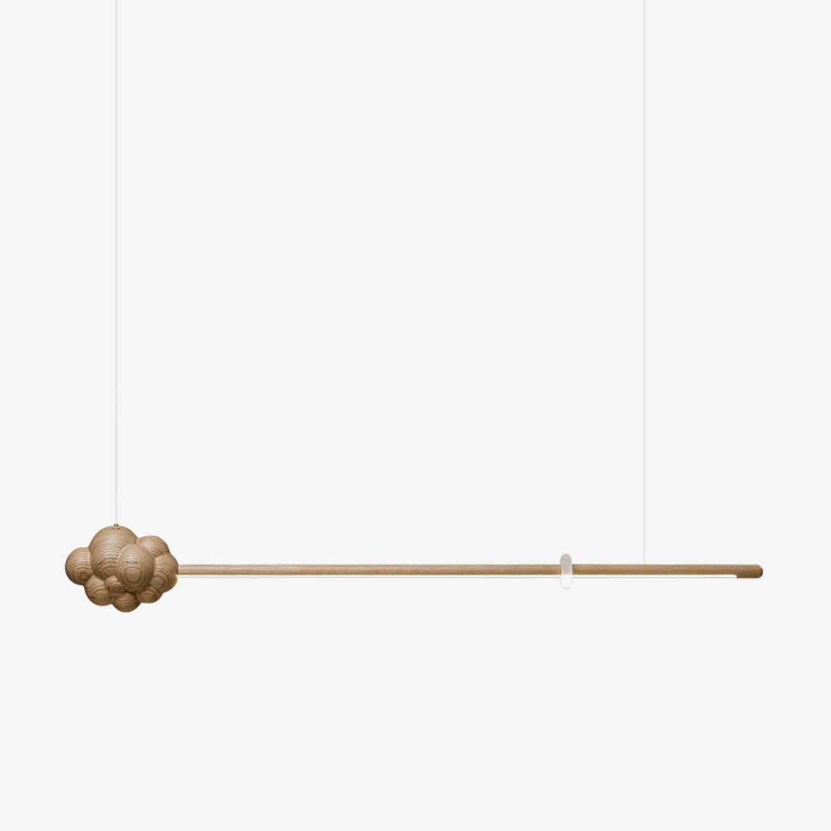 Lustra Pendant Lamp Wood Stick Cloud Minimalist-Neutral Decor