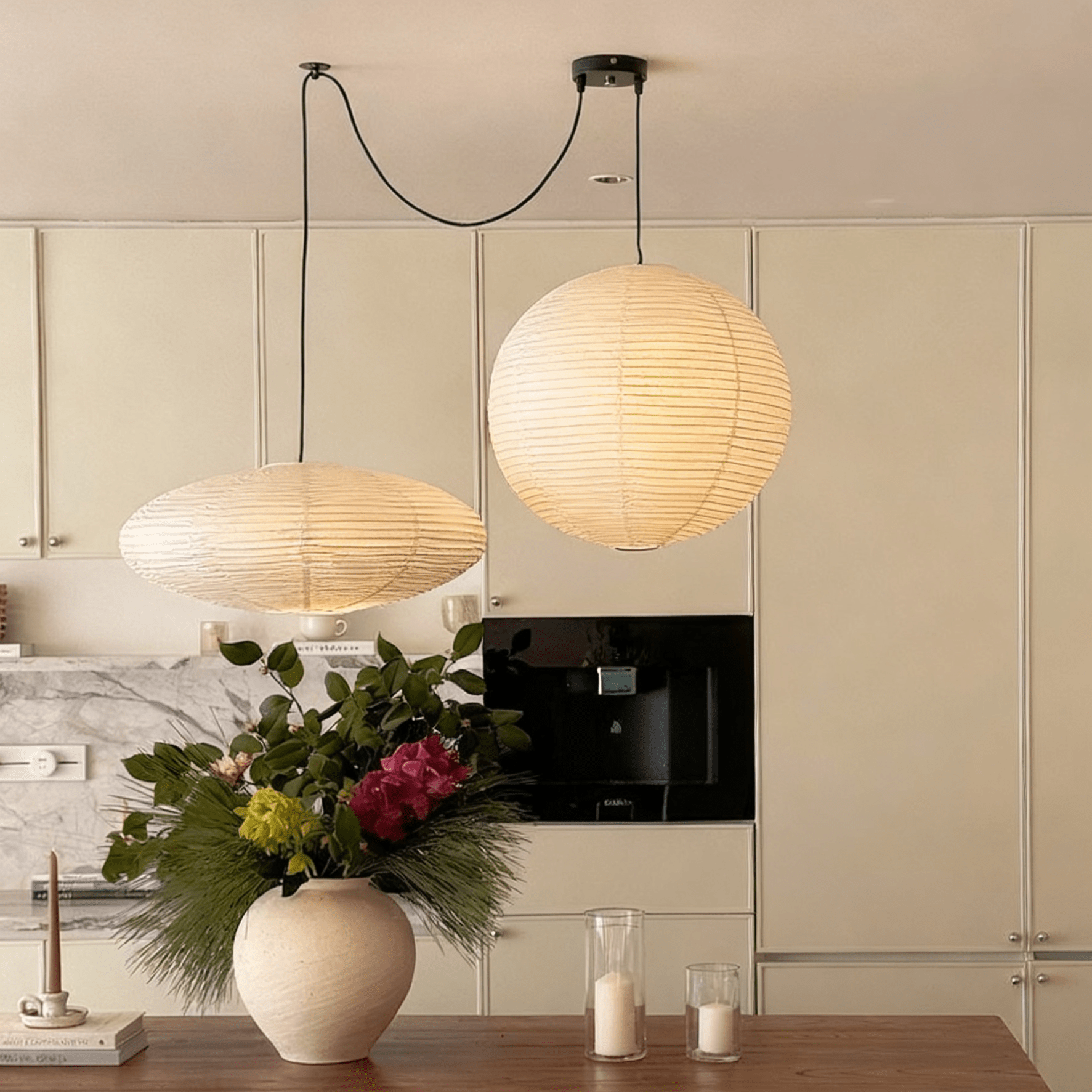 Washi Paper Whimsy Pendant Lamp-Neutral Decor