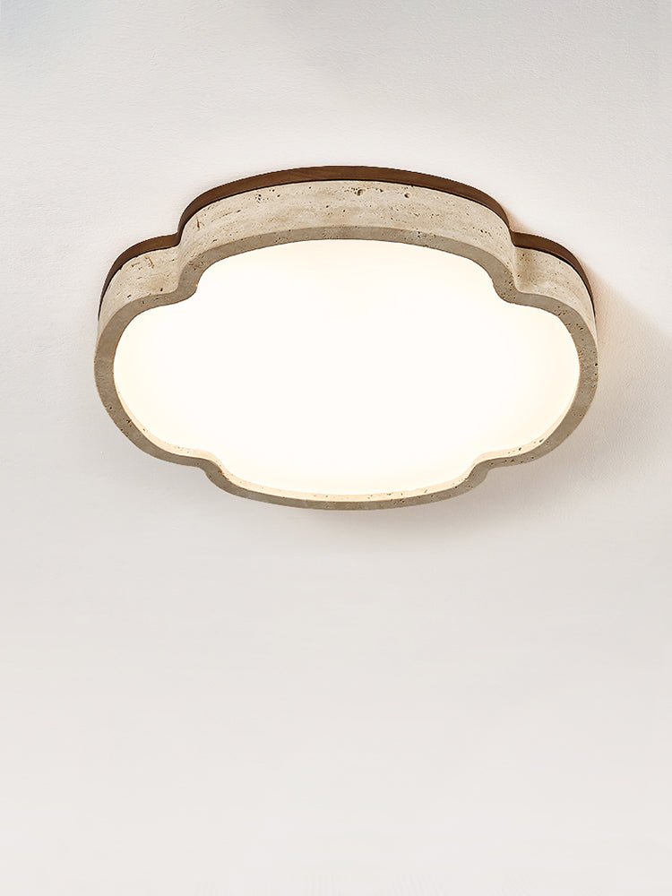 Vito Marshmallow Four-Petal Cloudform Yellow Travertine Ceiling Lamp-Neutral Decor