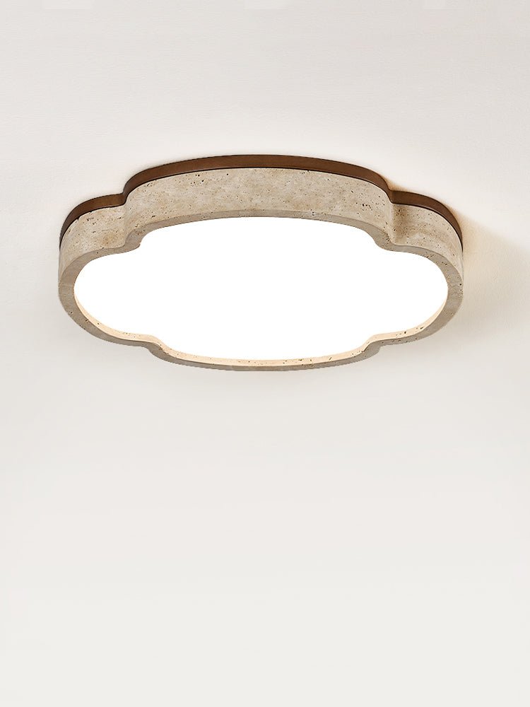 Vito Marshmallow Four-Petal Cloudform Yellow Travertine Ceiling Lamp-Neutral Decor