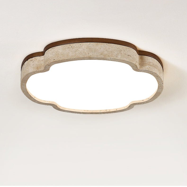 Vito Marshmallow Four-Petal Cloudform Yellow Travertine Ceiling Lamp-Neutral Decor