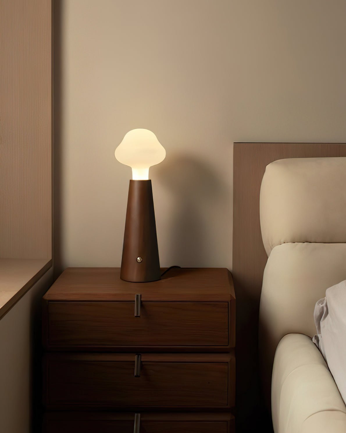 Mushio Wood Cloud Table Lamp-Neutral Decor