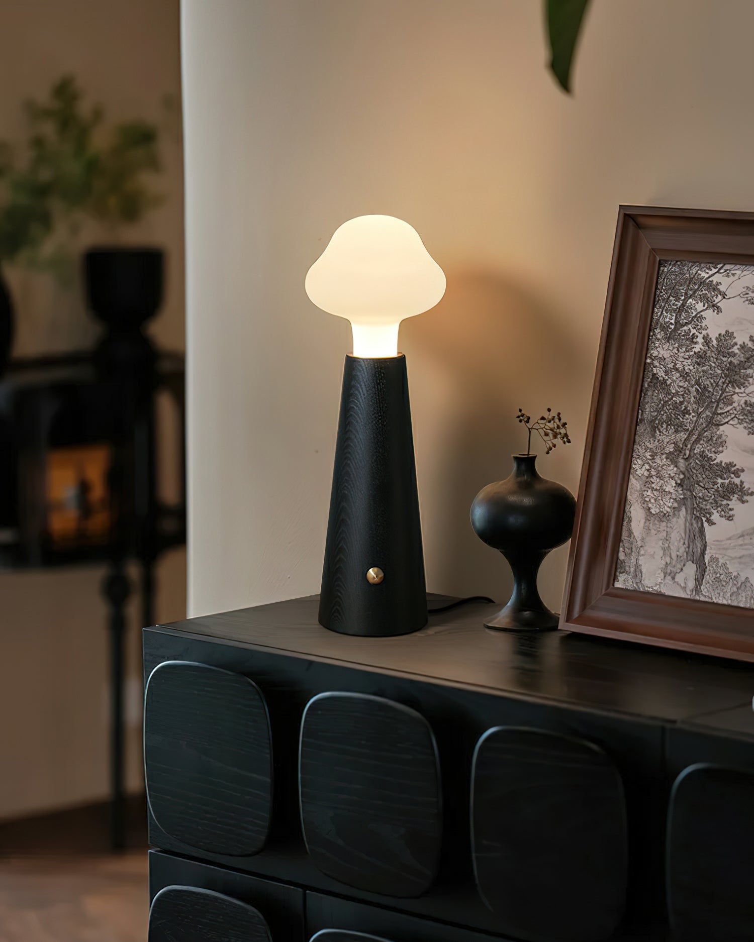 Mushio Wood Cloud Table Lamp-Neutral Decor