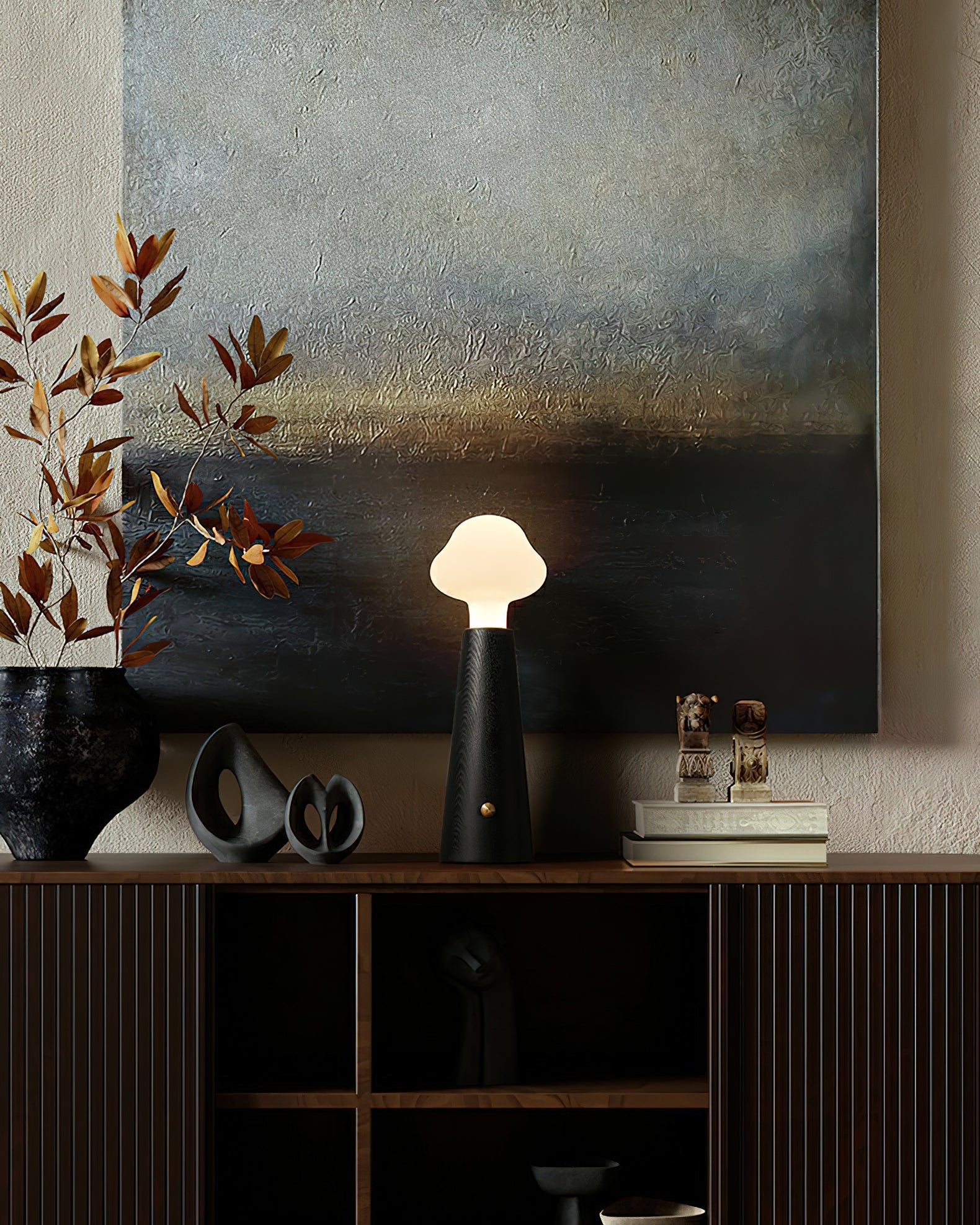 Mushio Wood Cloud Table Lamp-Neutral Decor