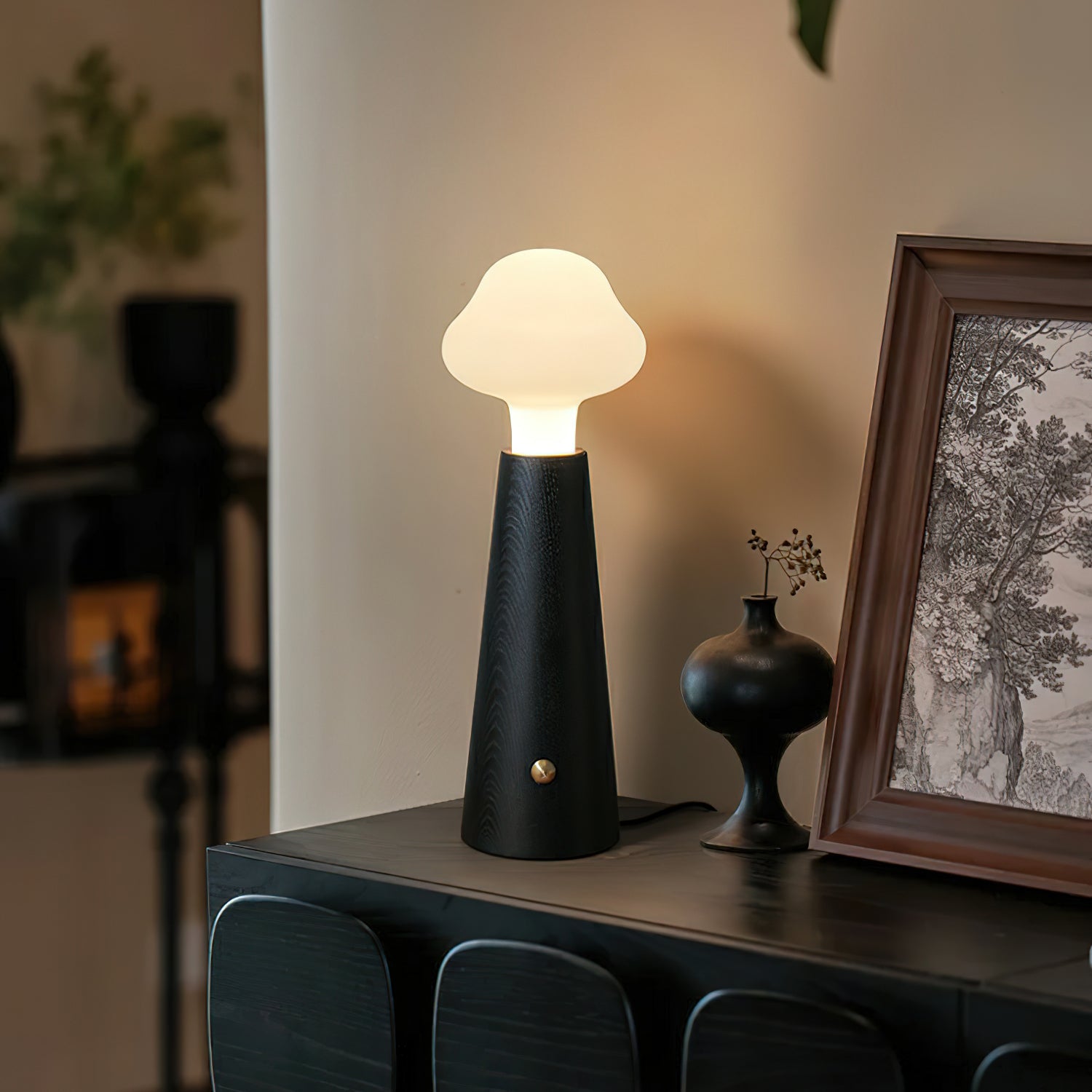 Mushio Wood Cloud Table Lamp-Neutral Decor