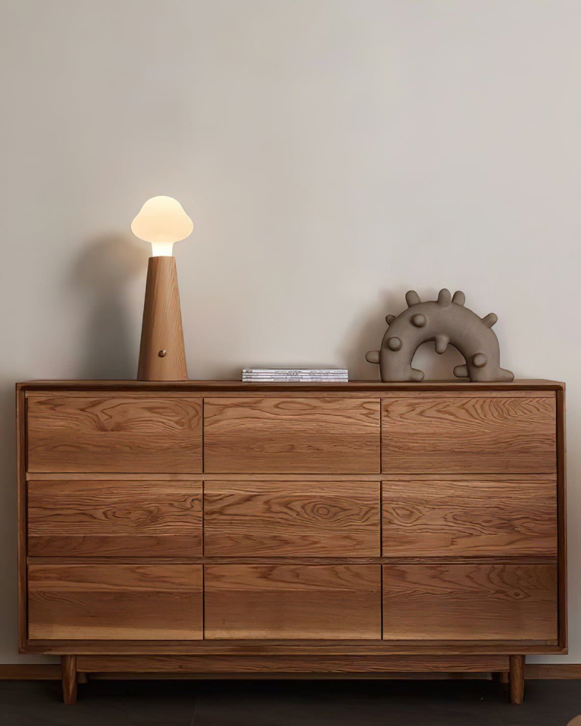 Mushio Wood Cloud Table Lamp-Neutral Decor