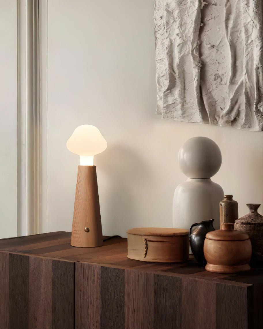 Mushio Wood Cloud Table Lamp-Neutral Decor
