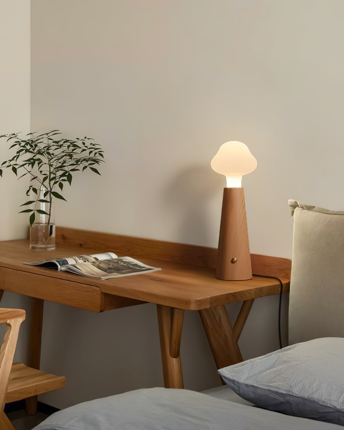 Mushio Wood Cloud Table Lamp-Neutral Decor