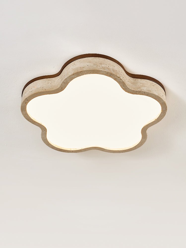 Yuki Marshmallow Five-Petal Cloudline Yellow Travertine Ceiling Lamp-Neutral Decor