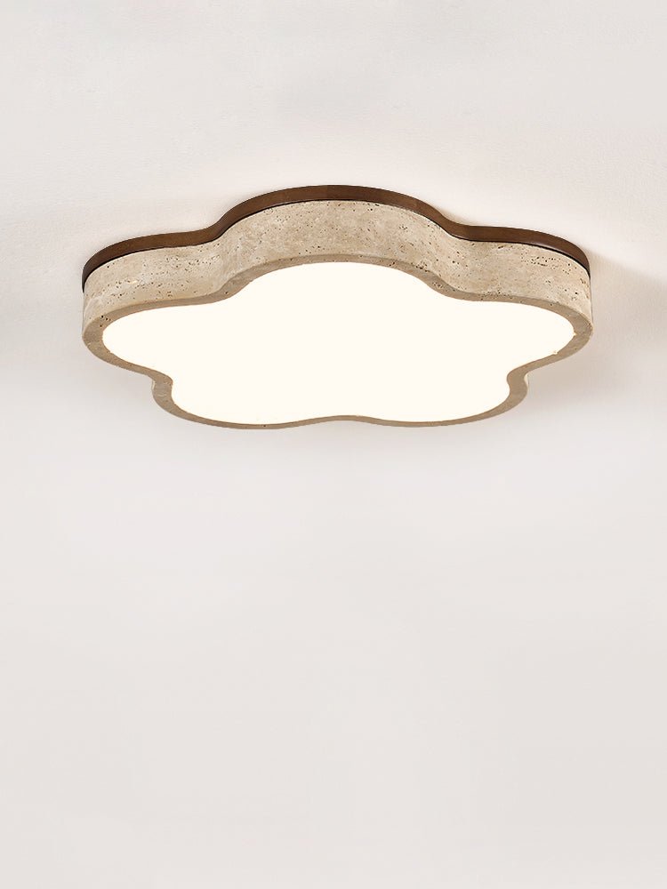 Yuki Marshmallow Five-Petal Cloudline Yellow Travertine Ceiling Lamp-Neutral Decor