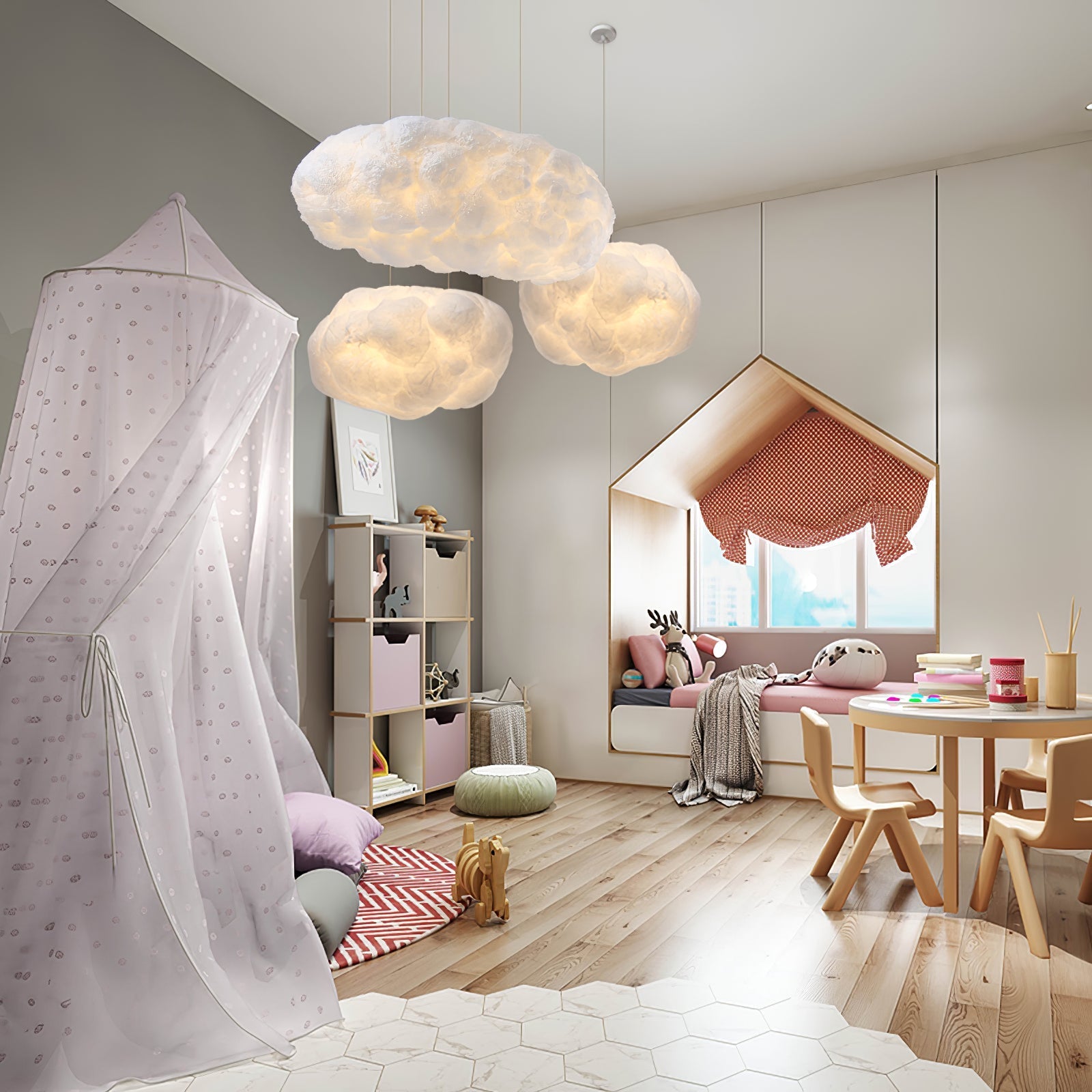 Nively Fiber Silk Pendant Light-Neutral Decor