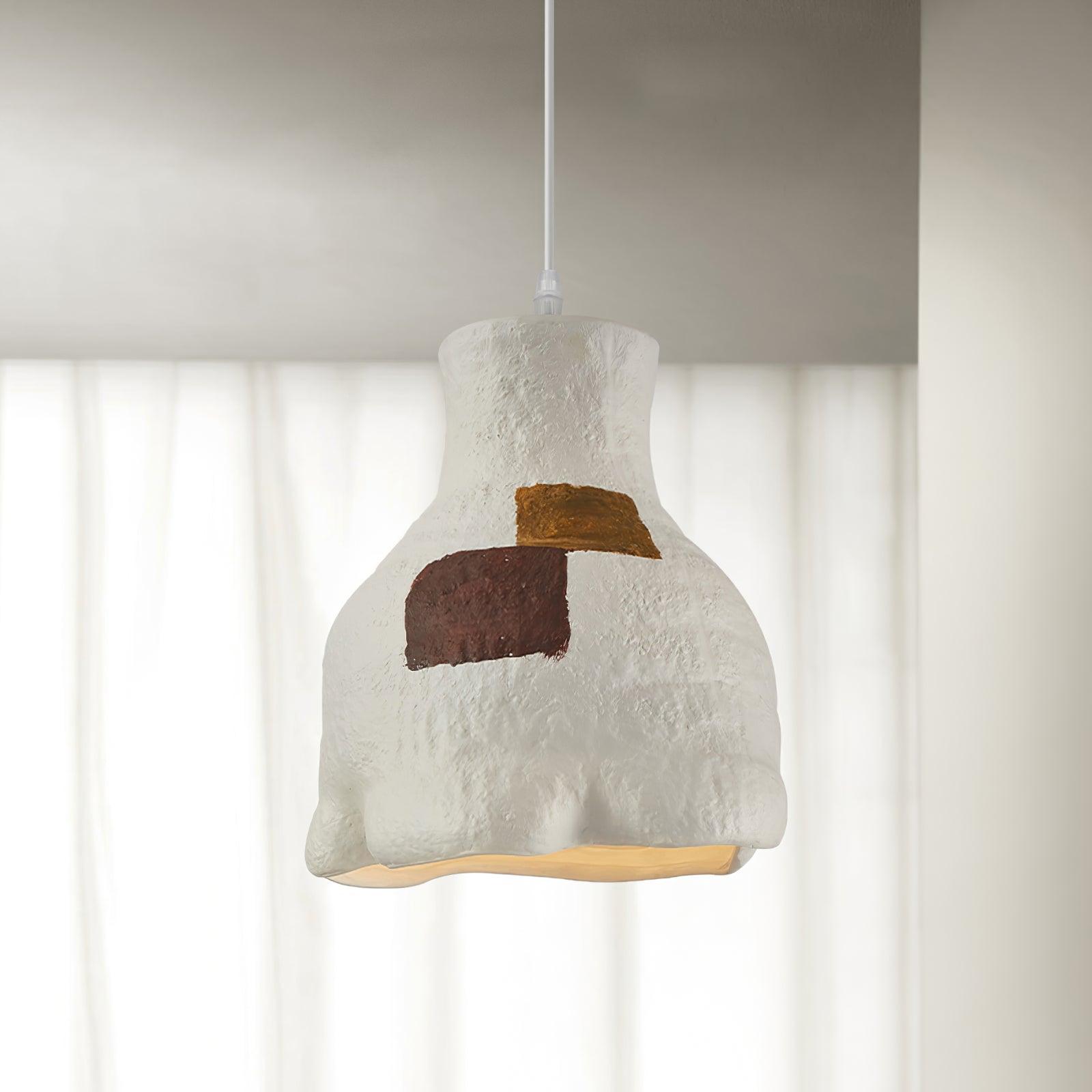 Terra Rustic Resin Pendant Lamp-Neutral Decor