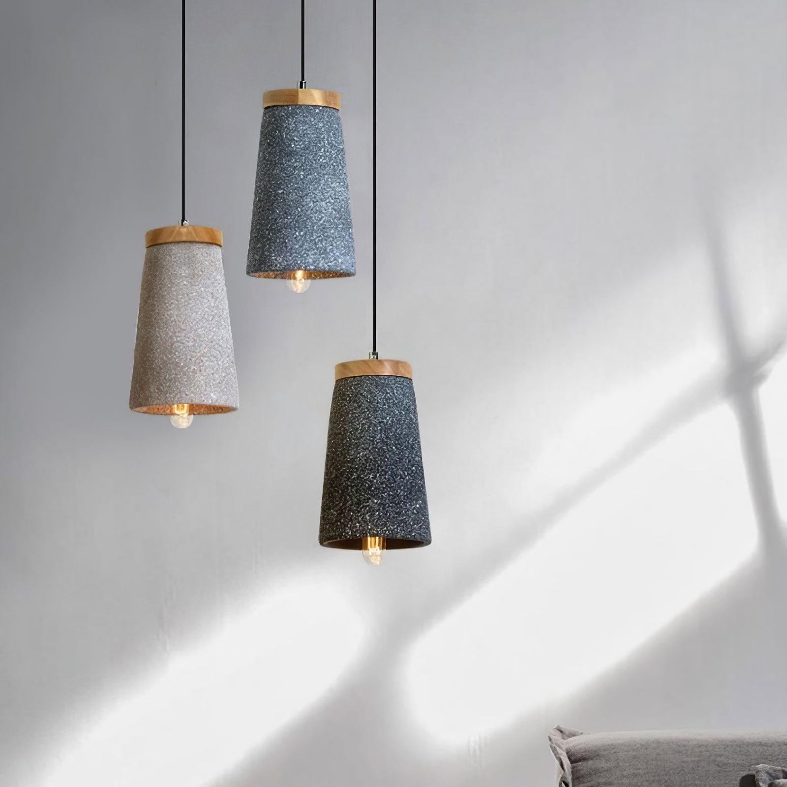 Niroxen Wood Cement Pendant Light-Neutral Decor