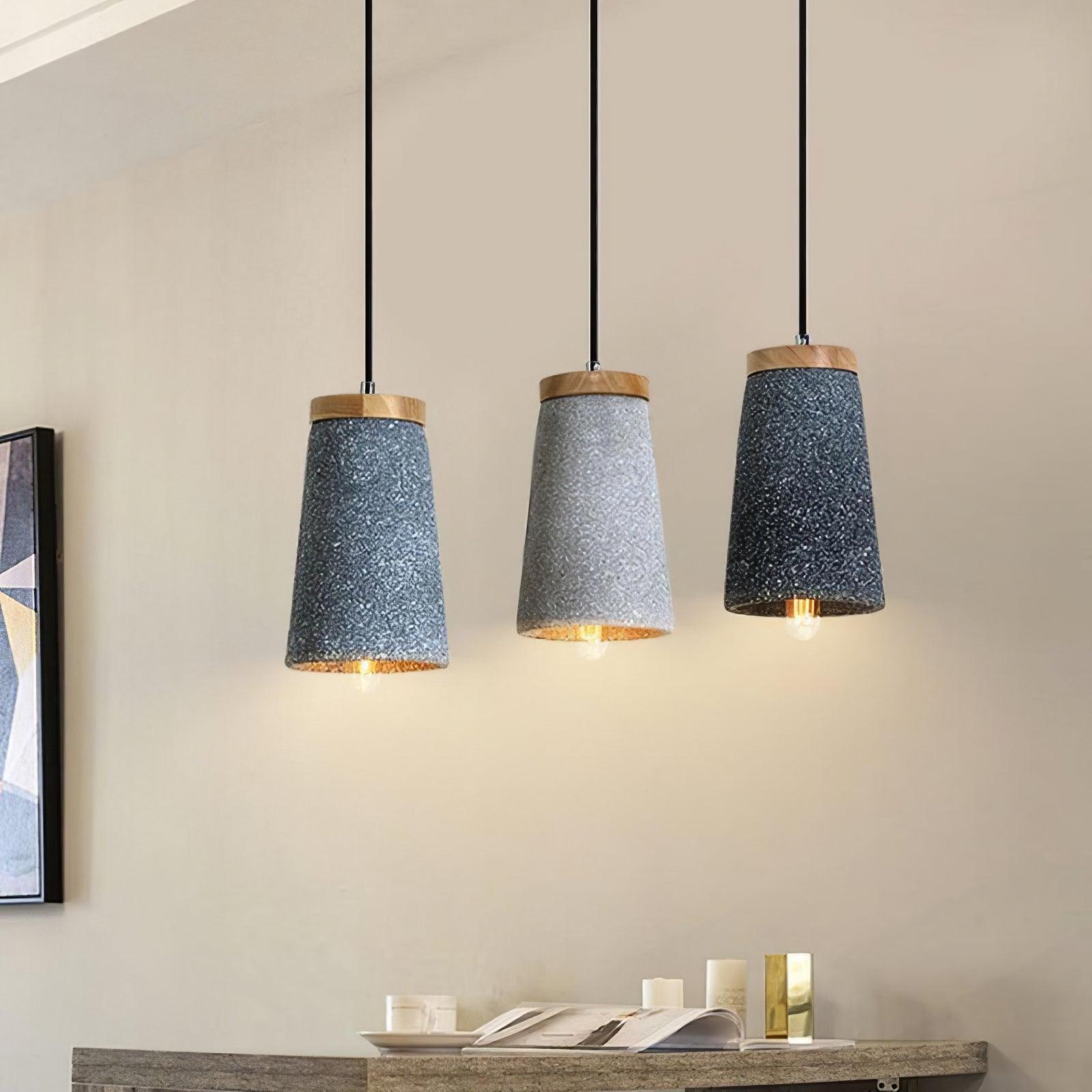 Niroxen Wood Cement Pendant Light-Neutral Decor