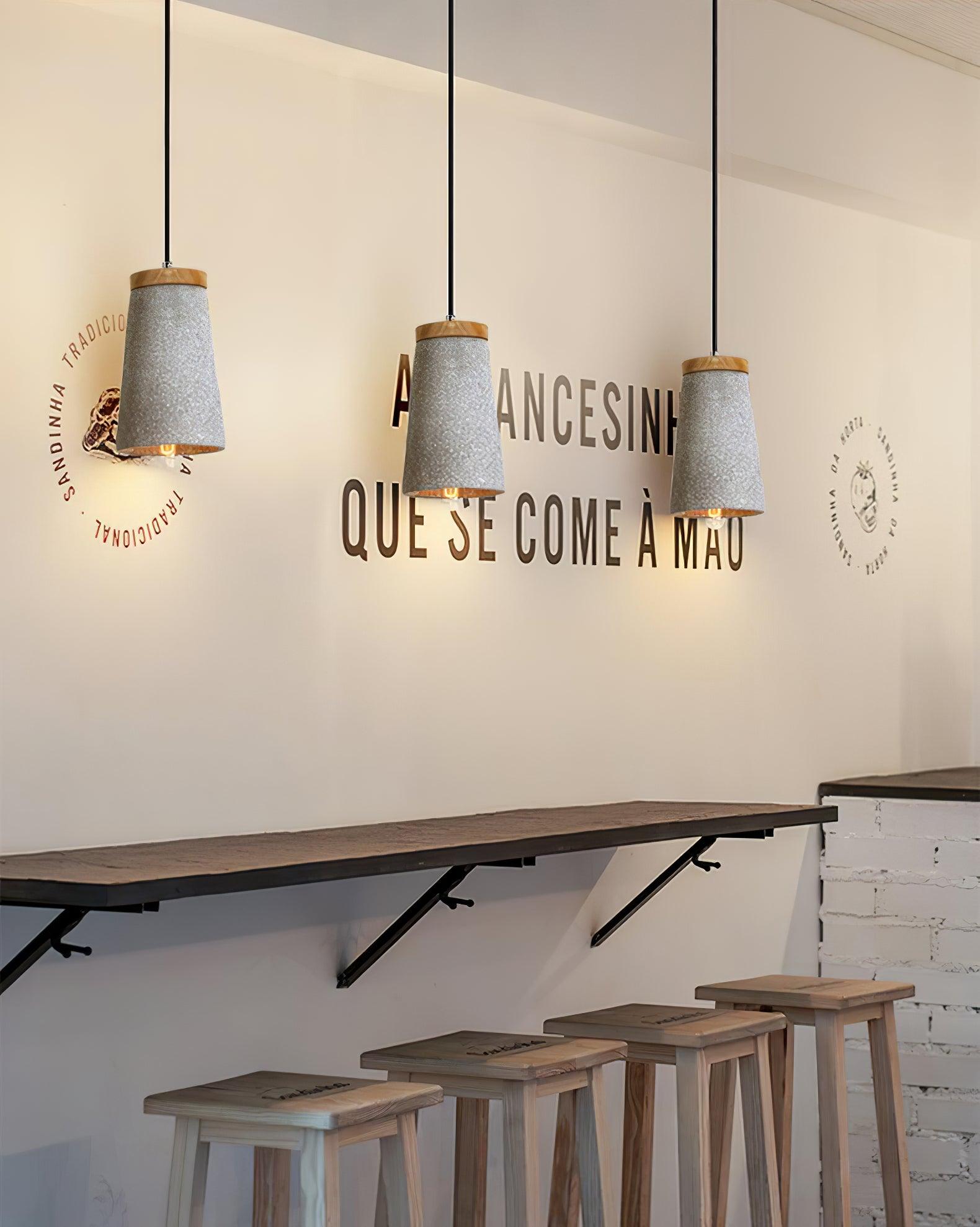 Niroxen Wood Cement Pendant Light-Neutral Decor