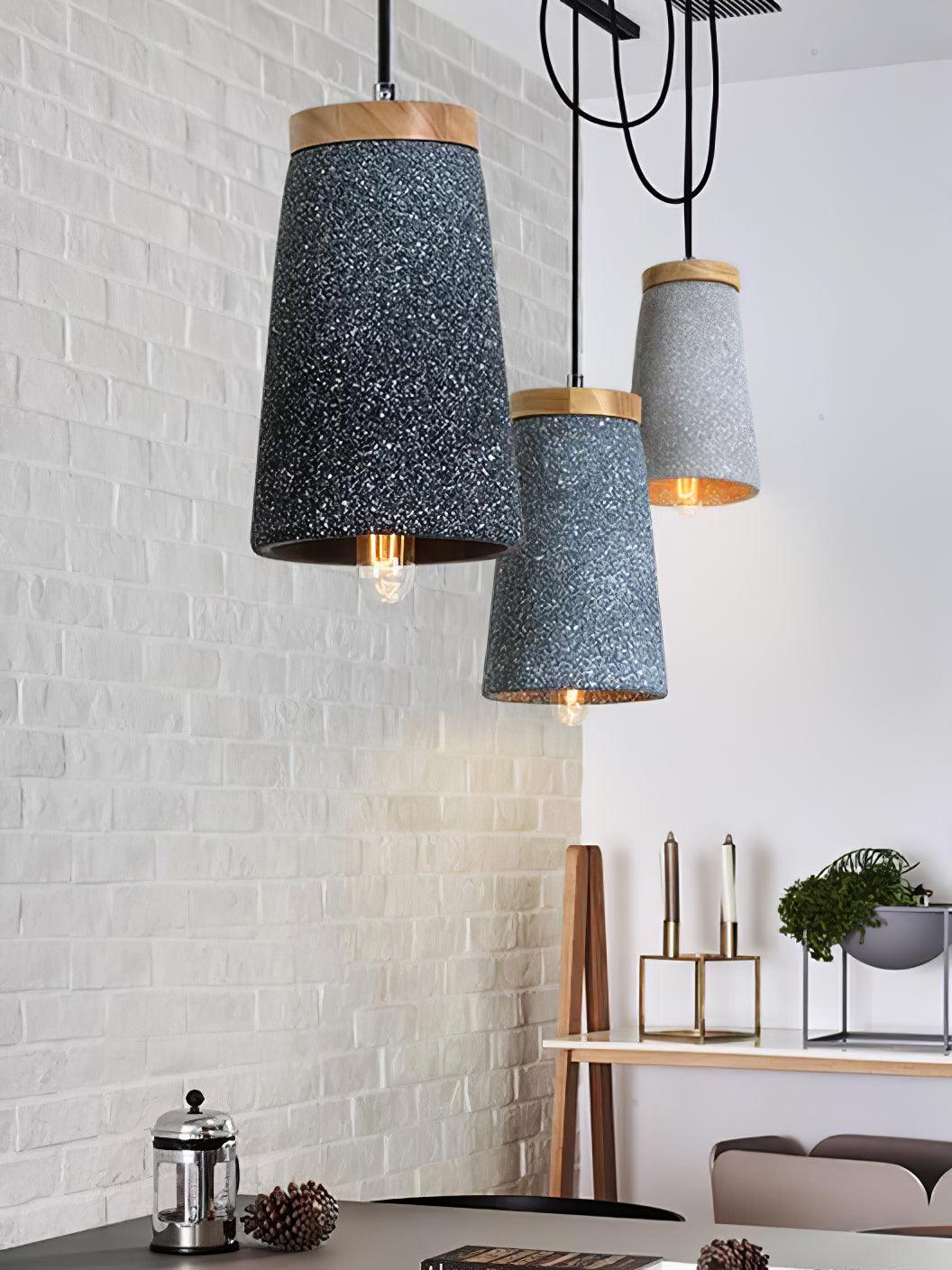 Niroxen Wood Cement Pendant Light-Neutral Decor