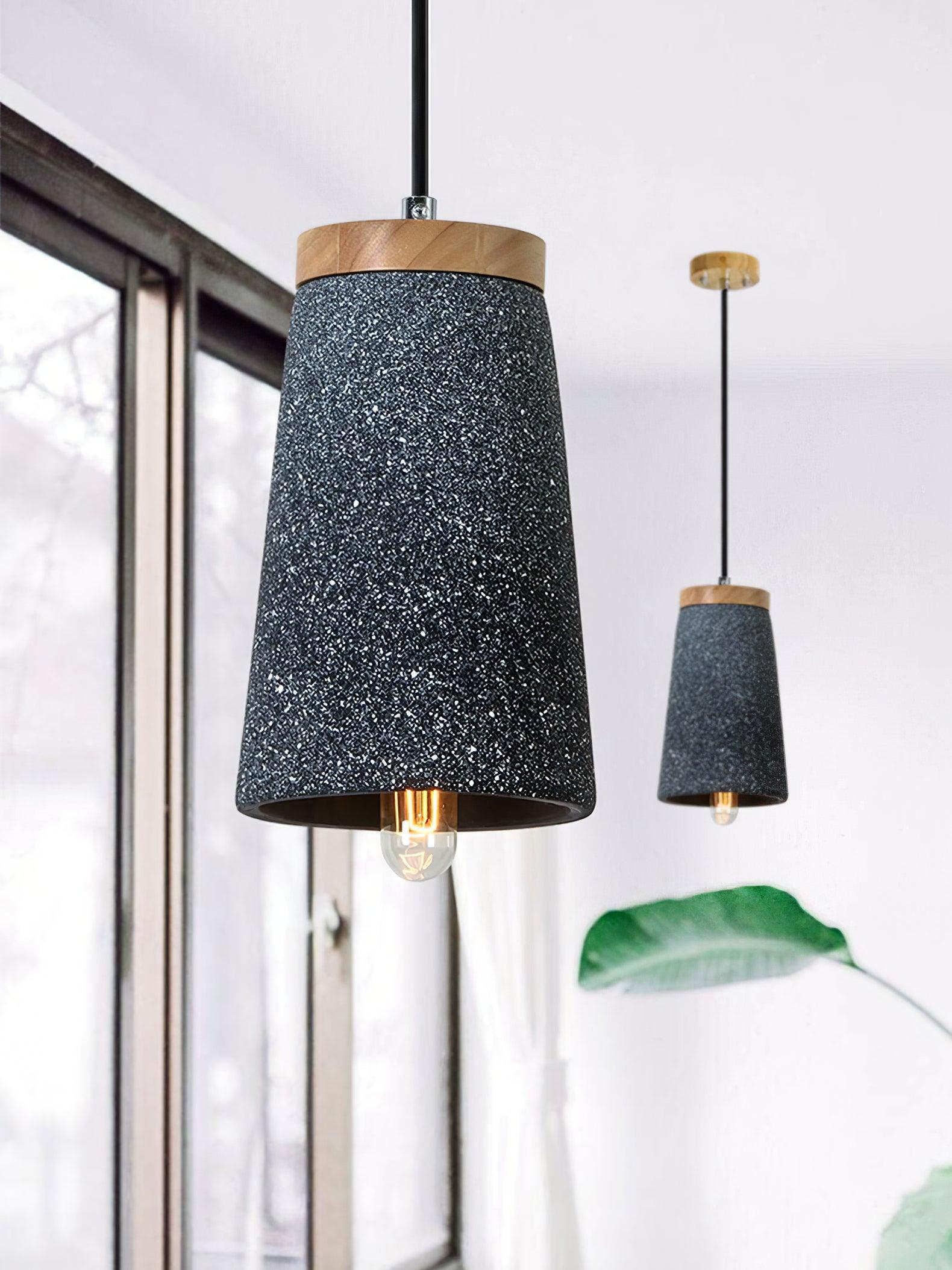 Niroxen Wood Cement Pendant Light-Neutral Decor