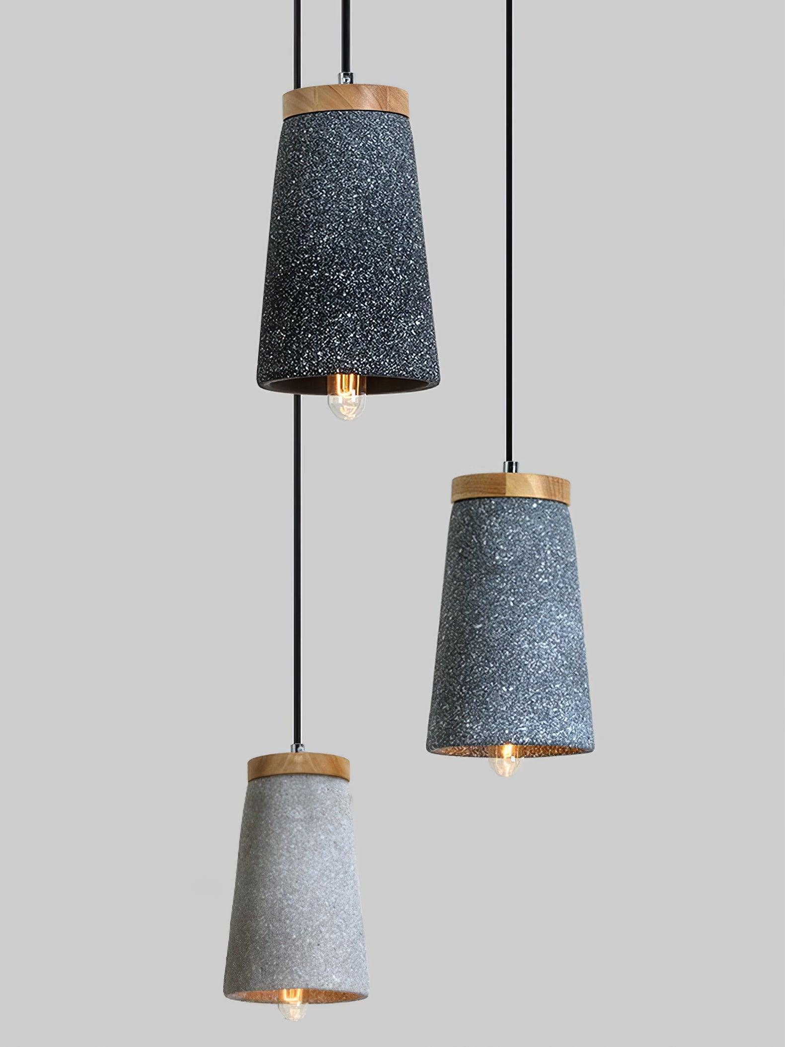 Niroxen Wood Cement Pendant Light-Neutral Decor