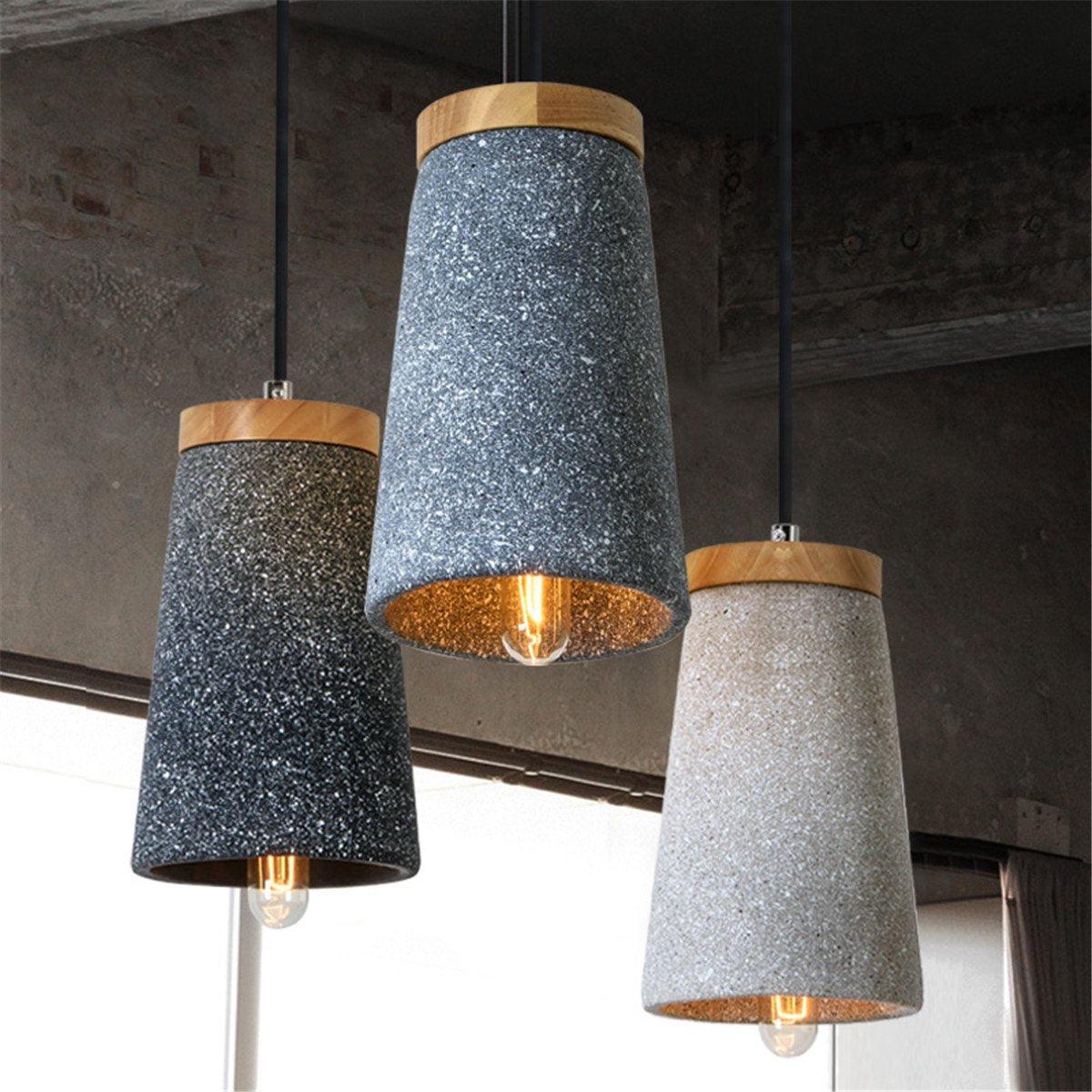 Niroxen Wood Cement Pendant Light-Neutral Decor