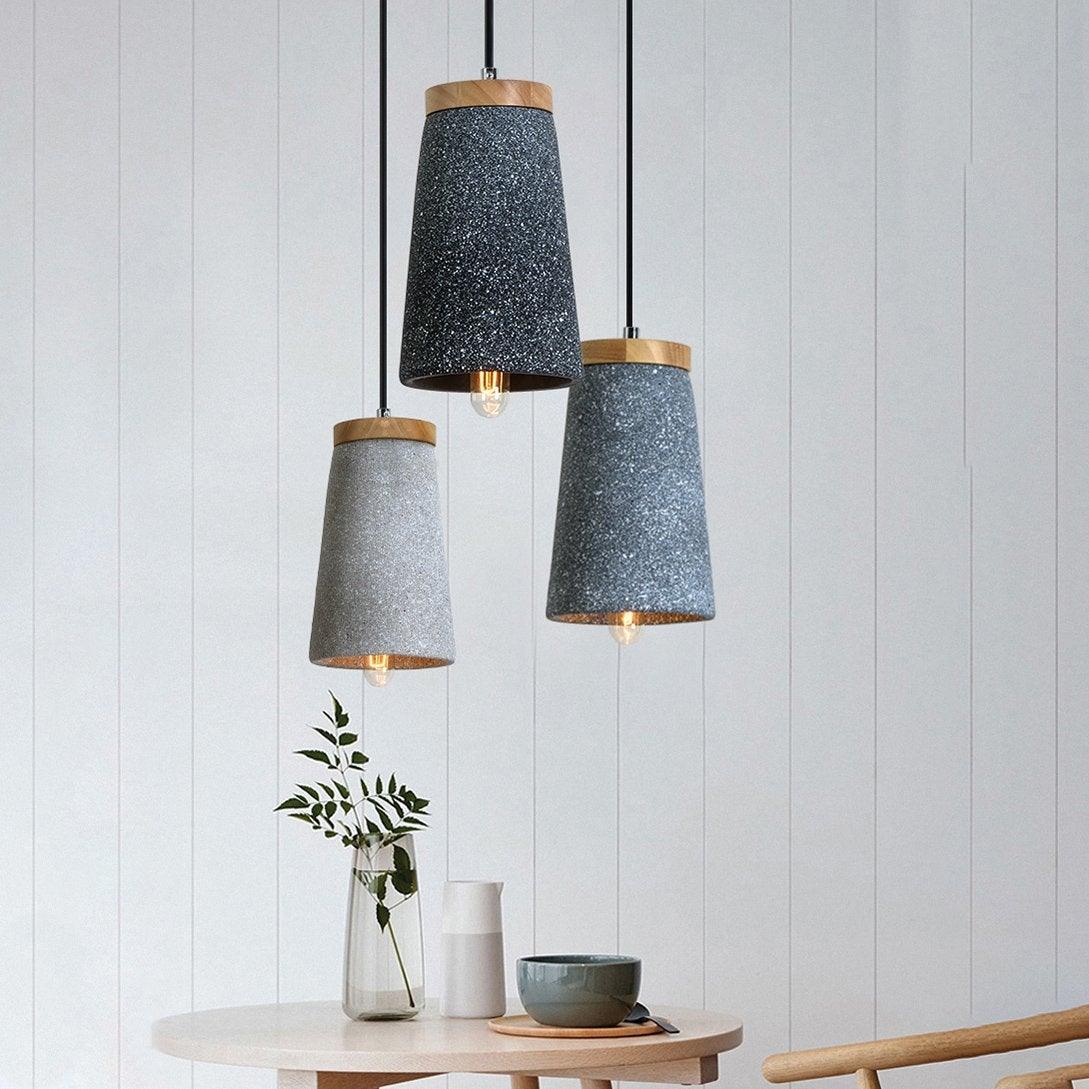 Niroxen Wood Cement Pendant Light-Neutral Decor