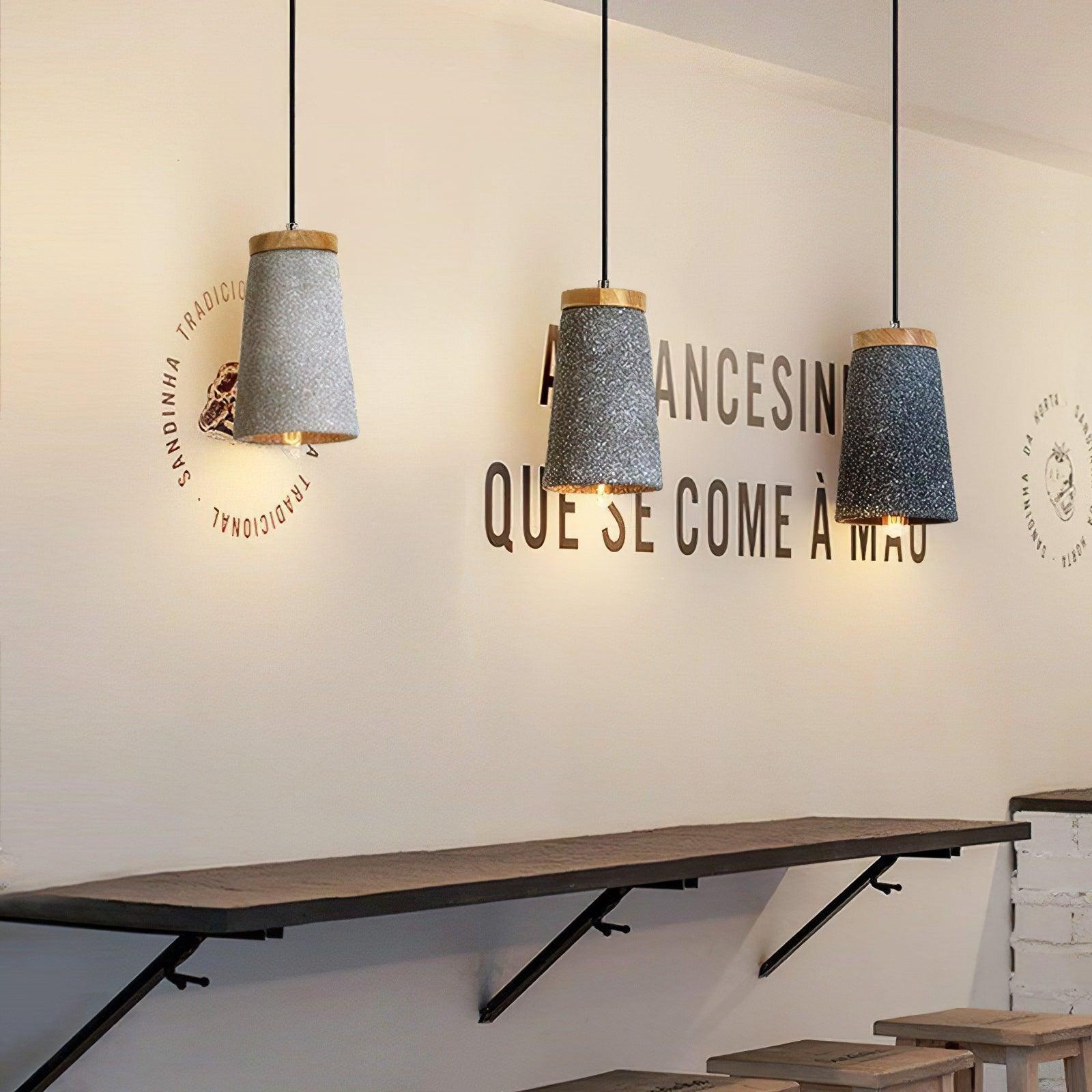 Niroxen Wood Cement Pendant Light-Neutral Decor