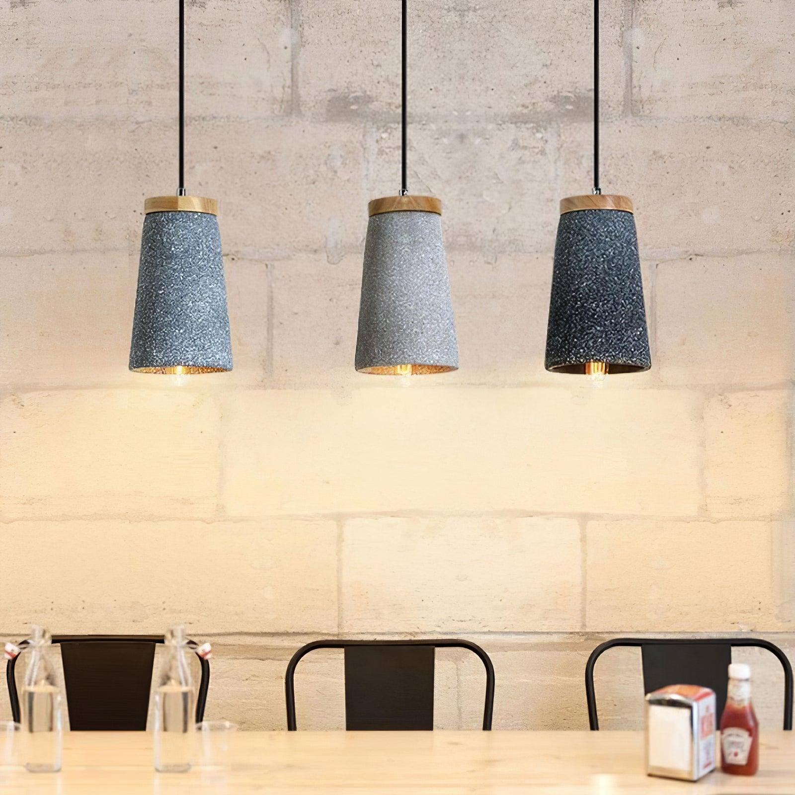 Niroxen Wood Cement Pendant Light-Neutral Decor