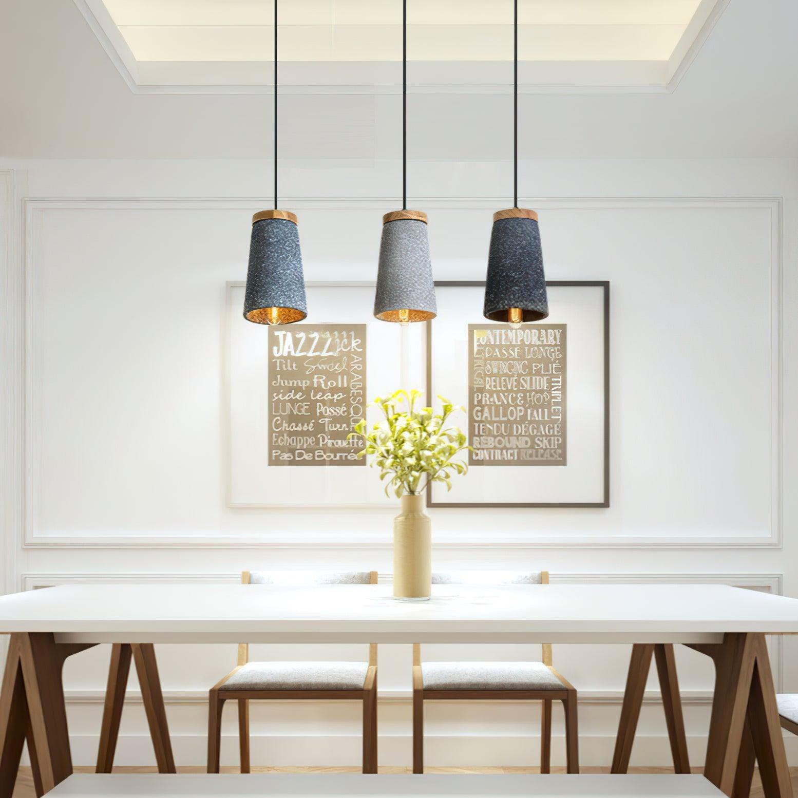 Niroxen Wood Cement Pendant Light-Neutral Decor