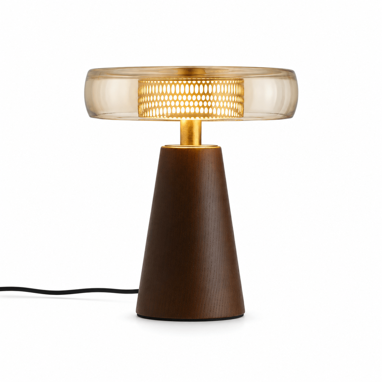 Cognac Disc Table Lamp-Neutral Decor