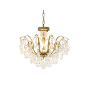 Front view of the Colette Crystal Chandelier with a gold finish.