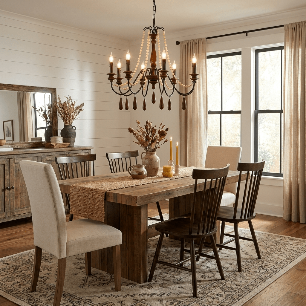 Collana French Country Chandelier-Neutral Decor