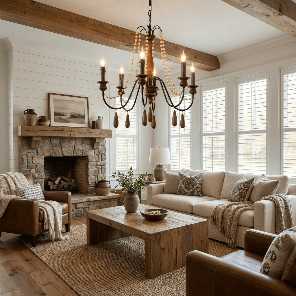 Collana French Country Chandelier-Neutral Decor