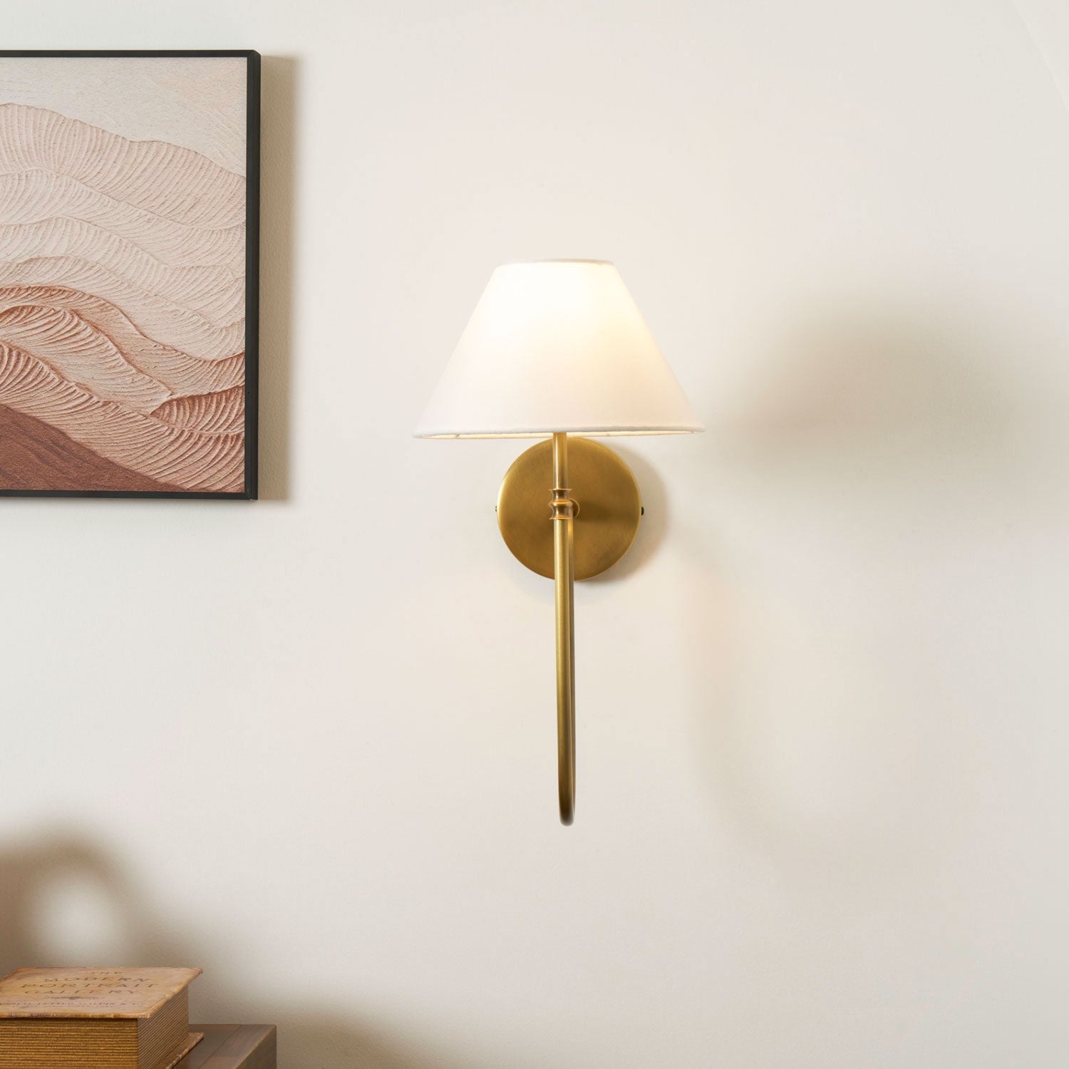 Devenq Vintage Industrial Fabric Wall Light-Neutral Decor