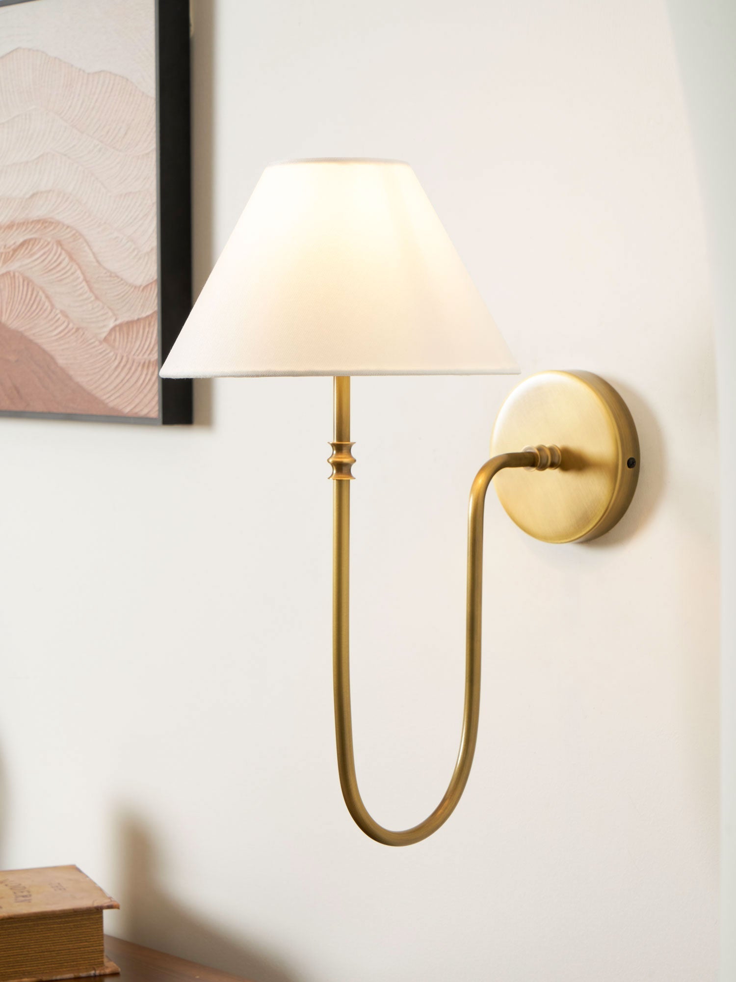 Devenq Vintage Industrial Fabric Wall Light-Neutral Decor