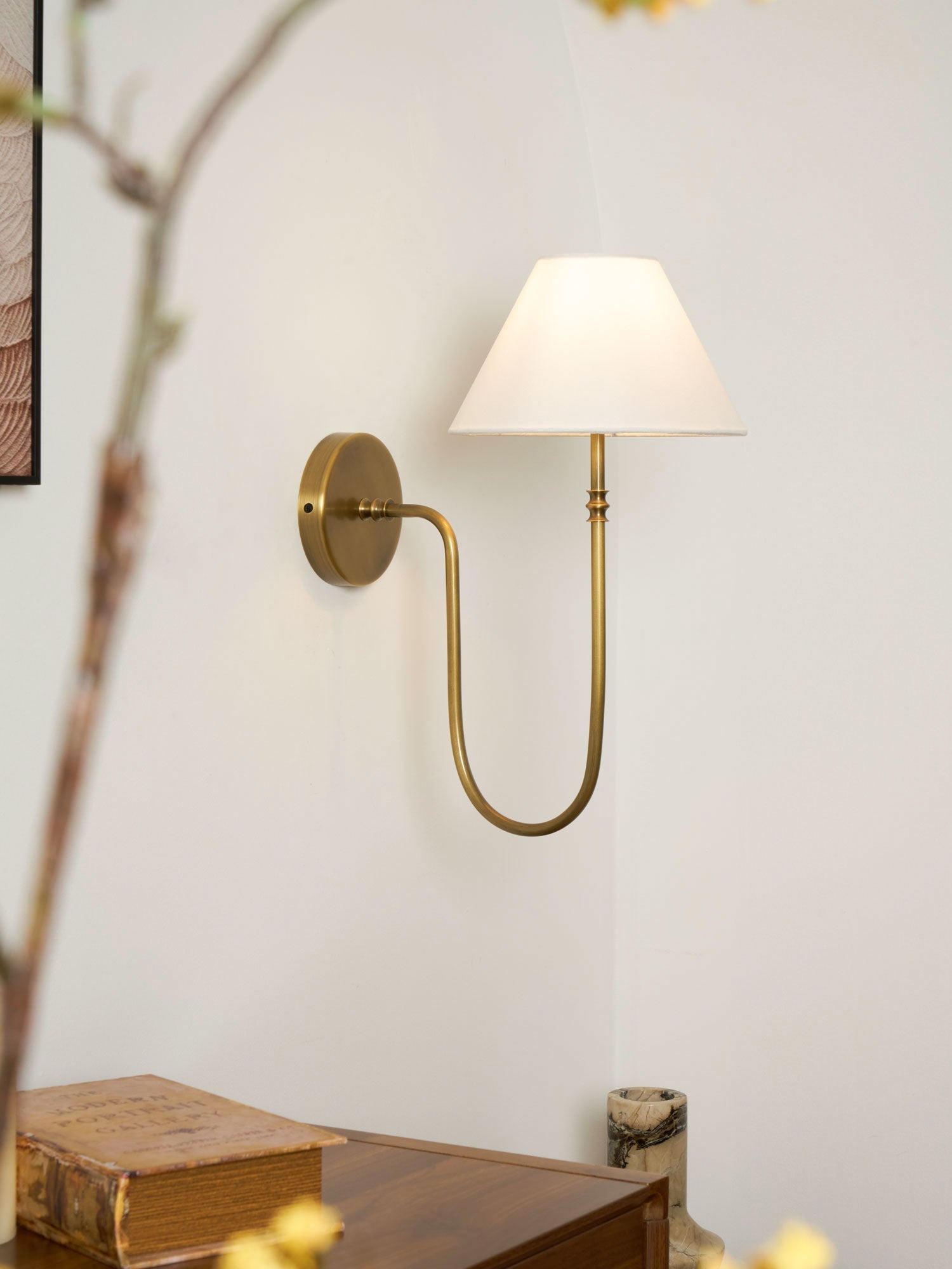 Devenq Vintage Industrial Fabric Wall Light-Neutral Decor