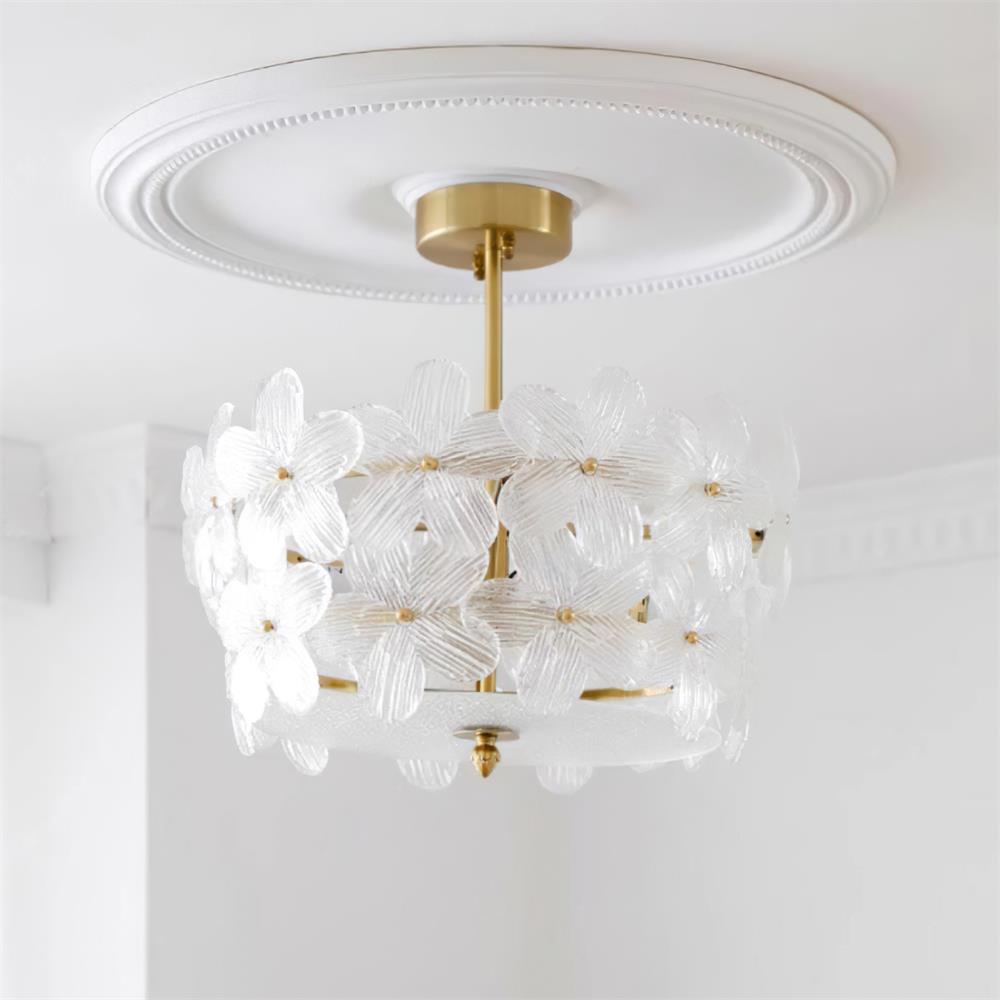 Nerion Ceiling Light Glass Semi-Flush Mount-Neutral Decor