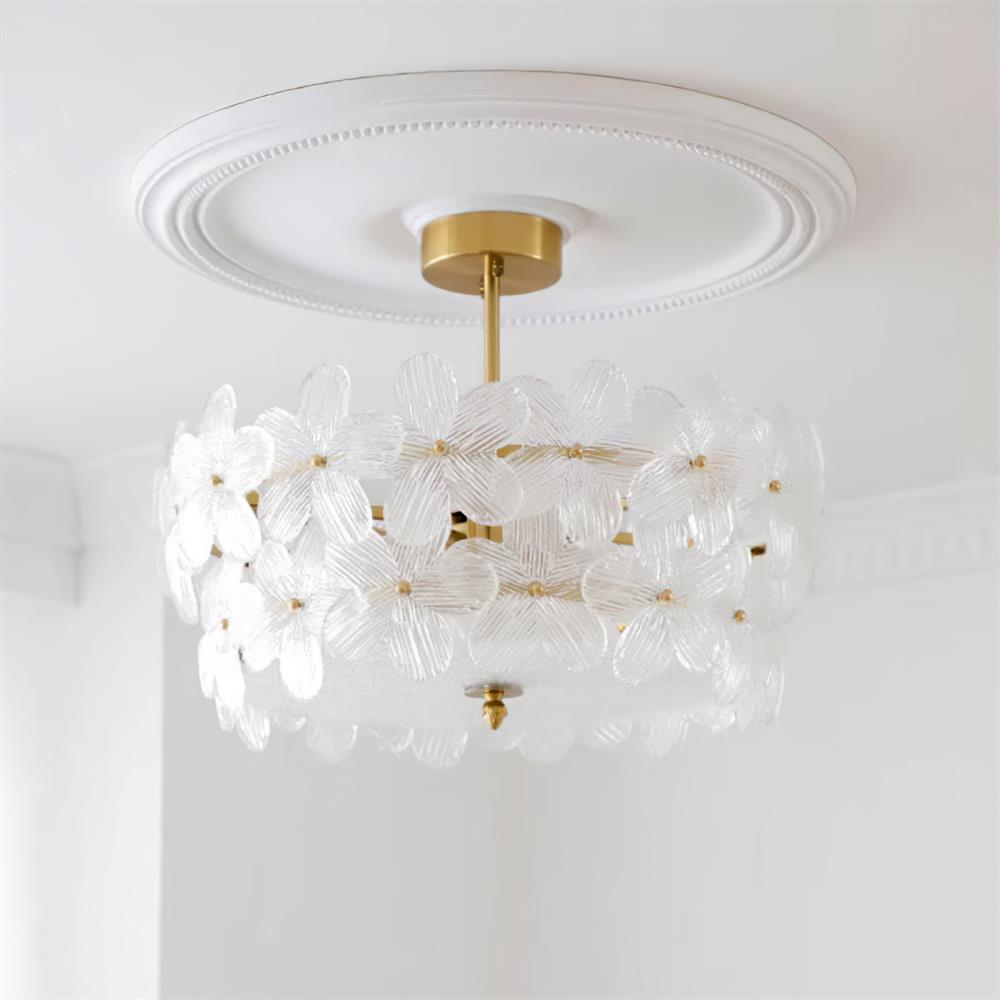 Nerion Ceiling Light Glass Semi-Flush Mount-Neutral Decor