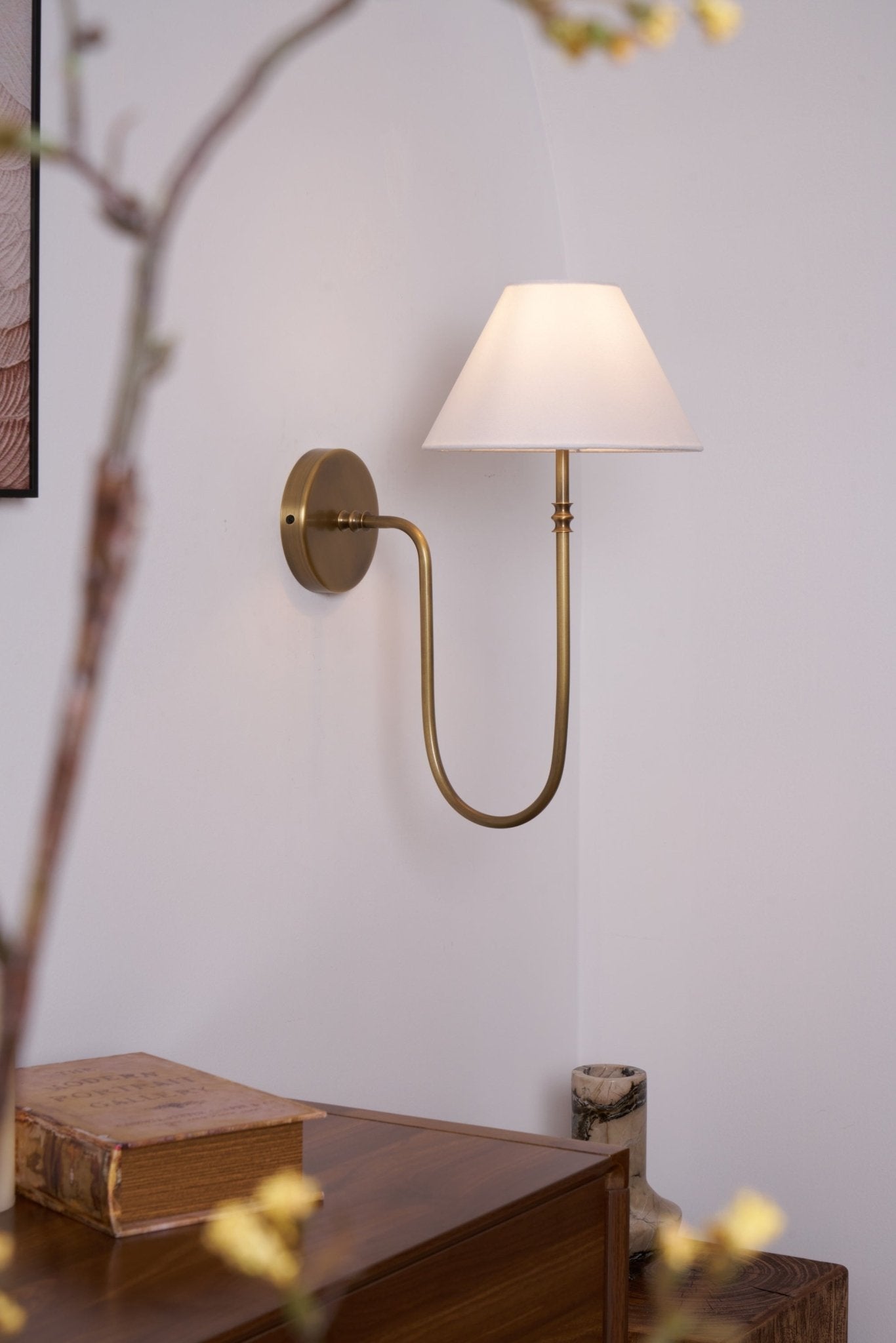 Devenq Vintage Industrial Fabric Wall Light-Neutral Decor