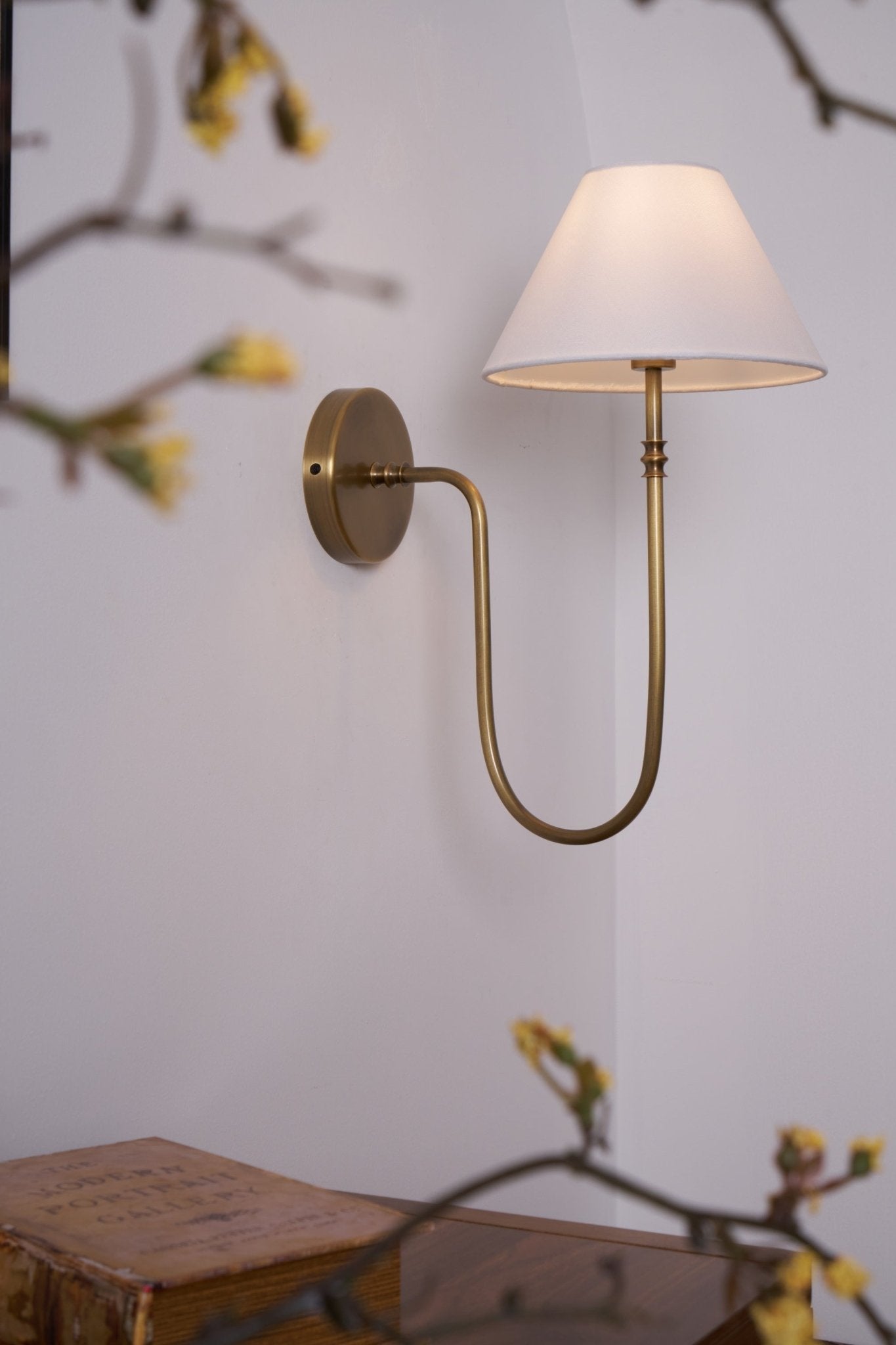 Devenq Vintage Industrial Fabric Wall Light-Neutral Decor