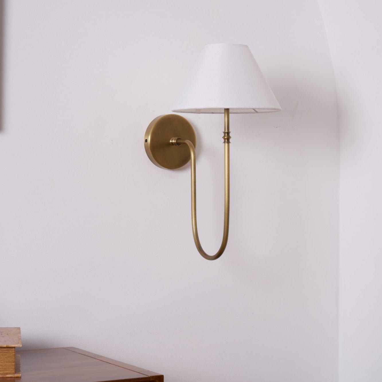 Devenq Vintage Industrial Fabric Wall Light-Neutral Decor