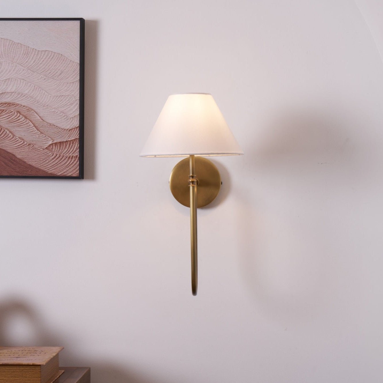 Devenq Vintage Industrial Fabric Wall Light-Neutral Decor