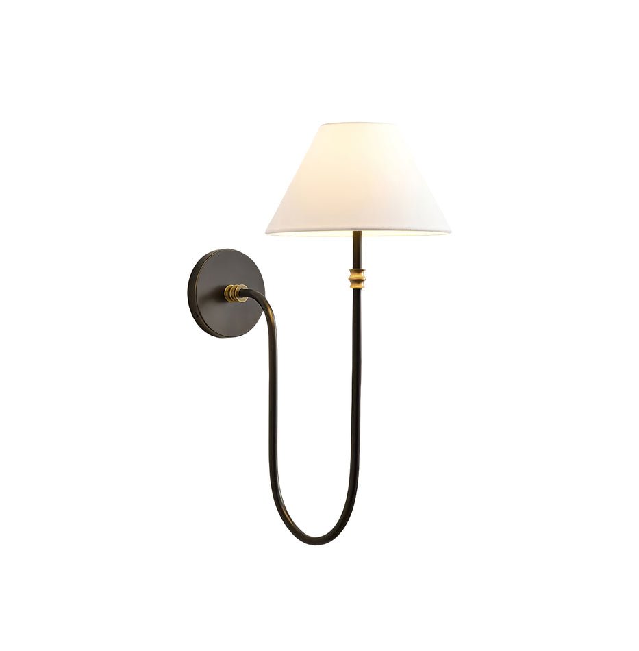 Devenq Vintage Industrial Fabric Wall Light-Neutral Decor